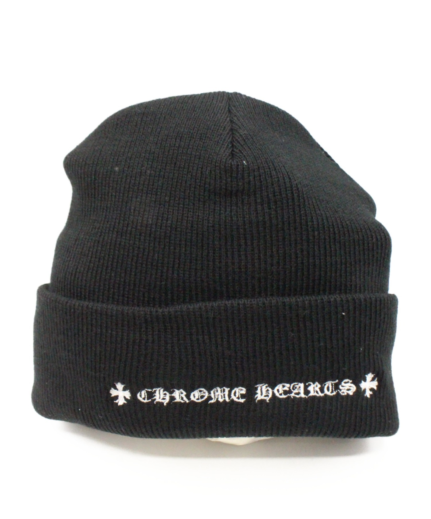 CHROME HEARTS (クロムハーツ) ニットキャップ ブラック サイズ:ONESIZE (23cm)