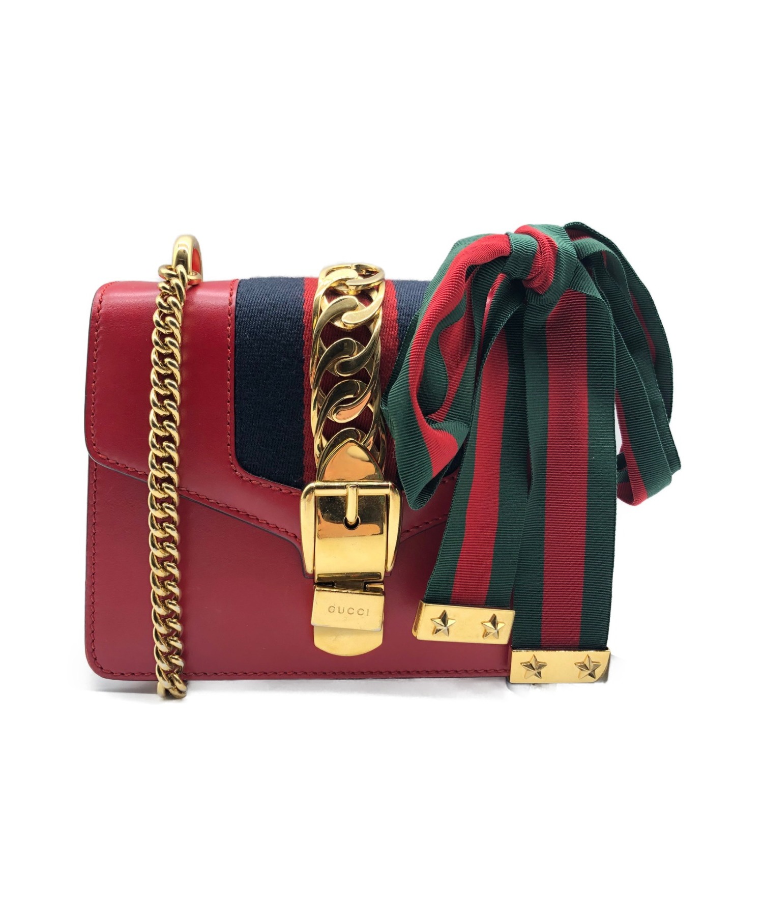 GUCCI (グッチ) シルヴィ チェーンショルダーバッグ レッド サイズ:- 431666-493075