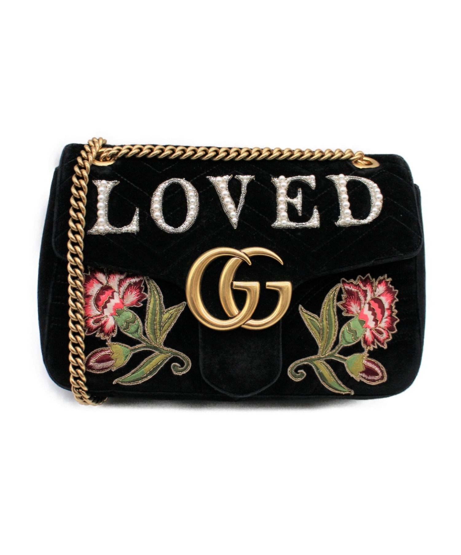 GUCCI (グッチ) GGマーモント チェーンショルダーバッグ ブラック サイズ:- 431666-493075