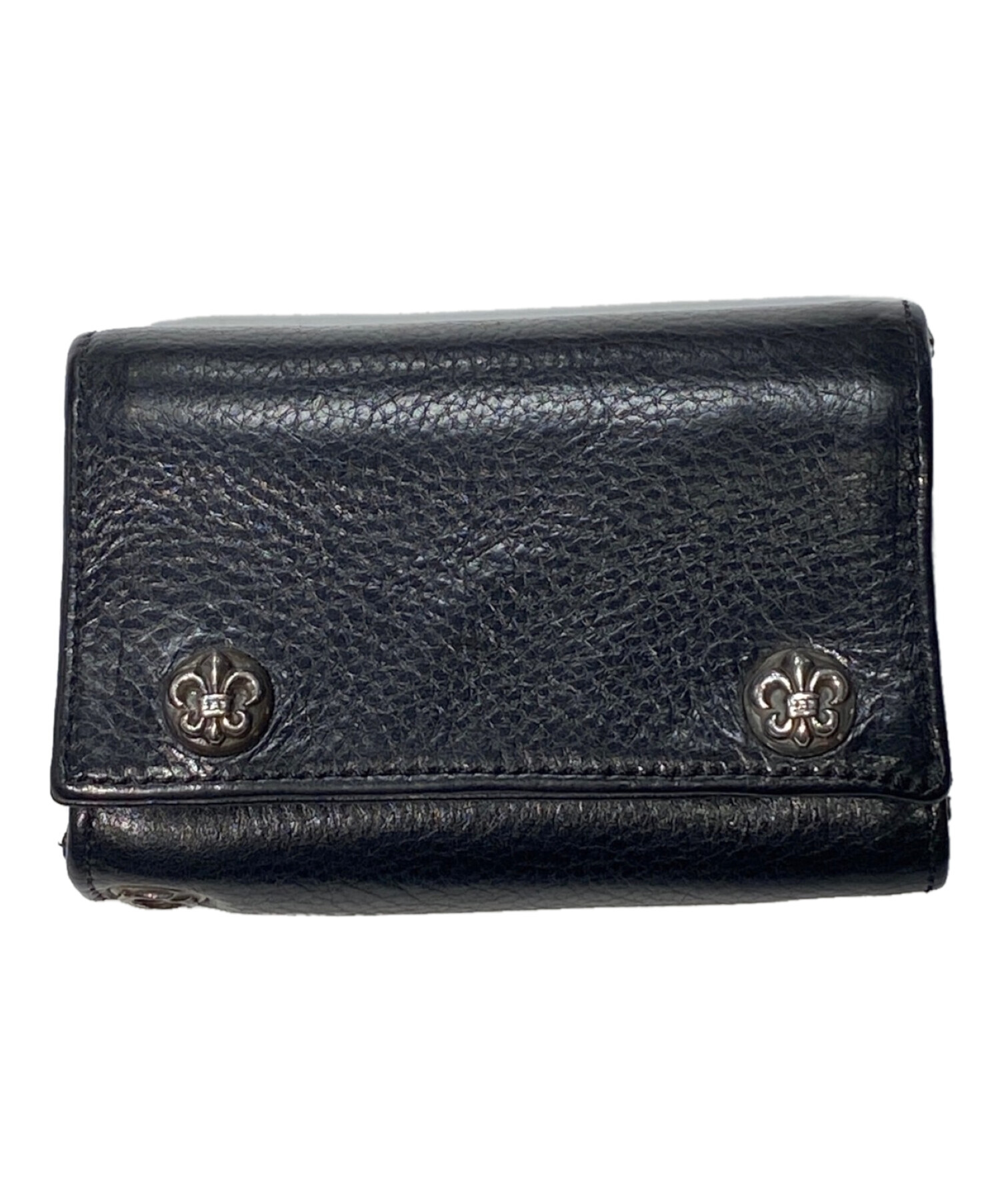 状態は綺麗で革特有の艶もありchrome hearts 3fold wallet