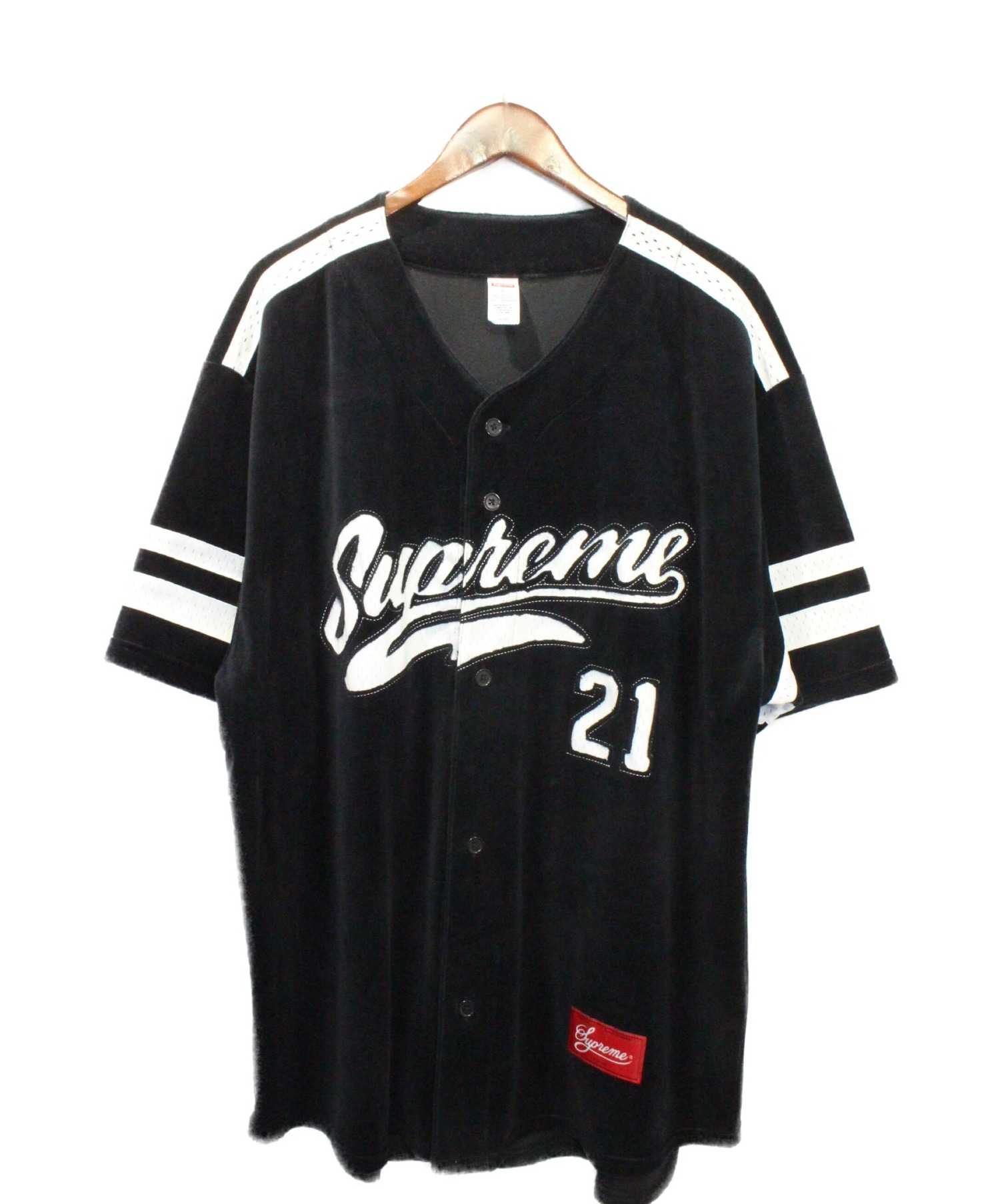 Supreme Velour Baseball Jersey ブラック