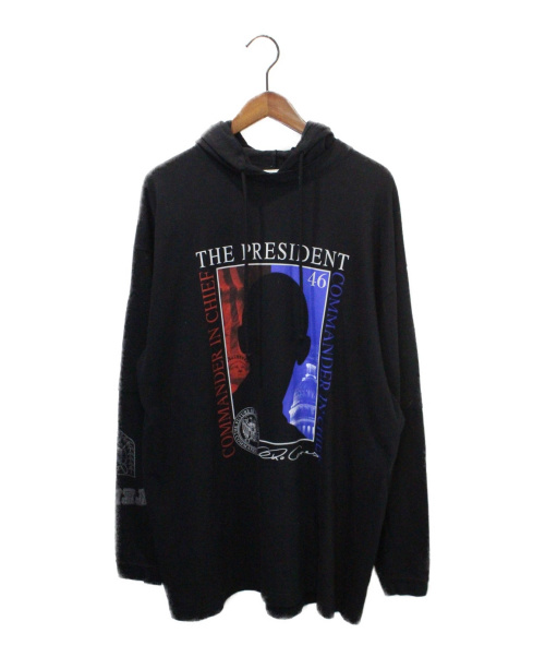 中古・古着通販】VETEMENTS (ヴェトモン) President Jersey Hoodie ブラック サイズ:S｜ブランド・古着通販  トレファク公式【TREFAC FASHION】スマホサイト