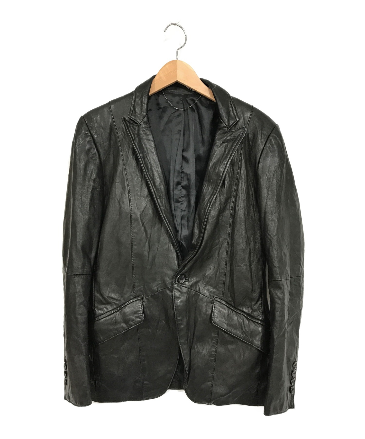 5351 pour les hommes (5351プールオム) レザーテーラードジャケット ブラック サイズ:SIZE 2