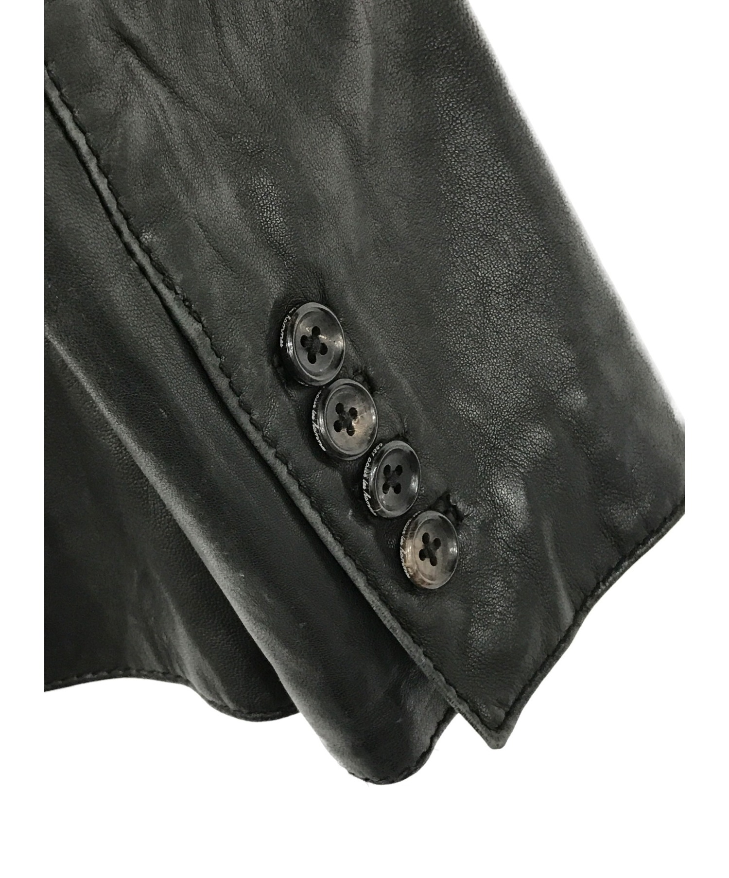 5351 pour les hommes (5351プールオム) レザーテーラードジャケット ブラック サイズ:SIZE 2
