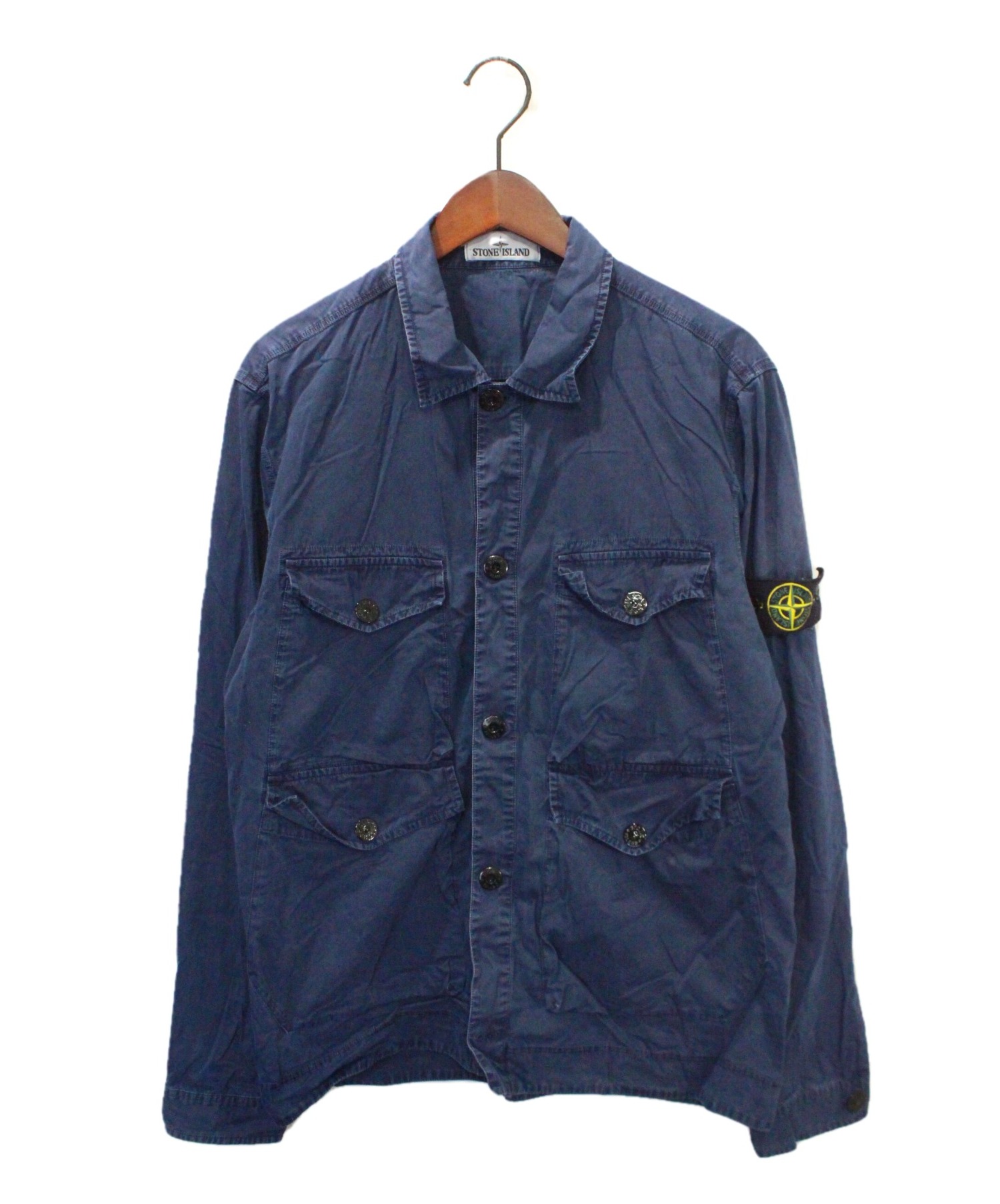 STONE ISLAND (ストーンアイランド) シャツジャケット ネイビー サイズ:L