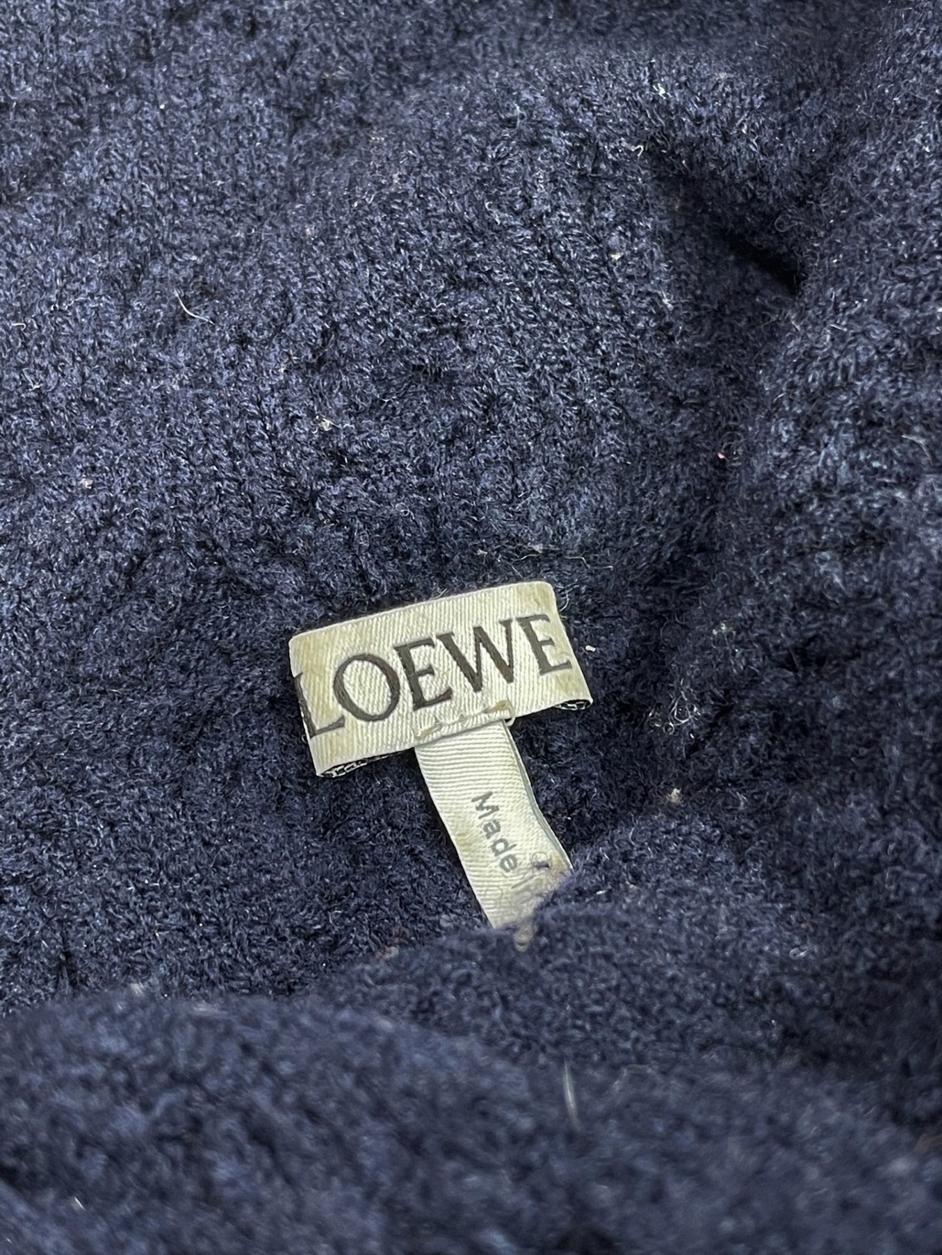 LOEWE (ロエベ) ハイネックケーブルニット ネイビー サイズ:XS