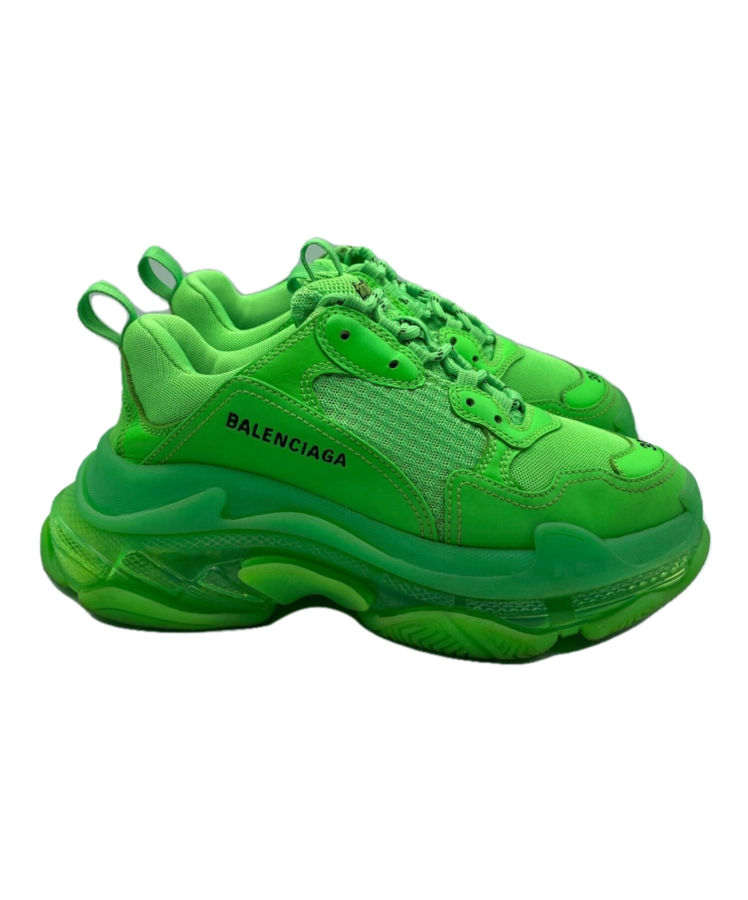 BALENCIAGA (バレンシアガ) TRIPLE S ライトグリーン×クリアソール サイズ:39