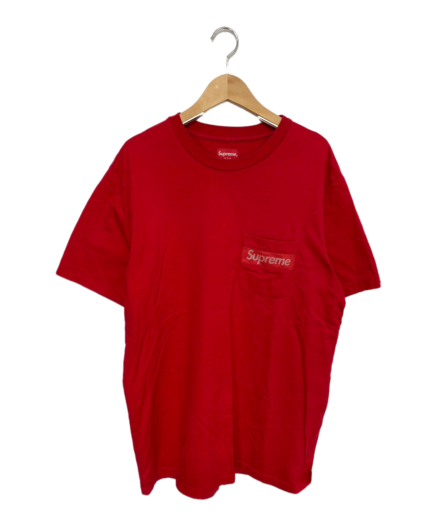 Supreme Mesh Stripe Pocket Tee レッド 19ss-