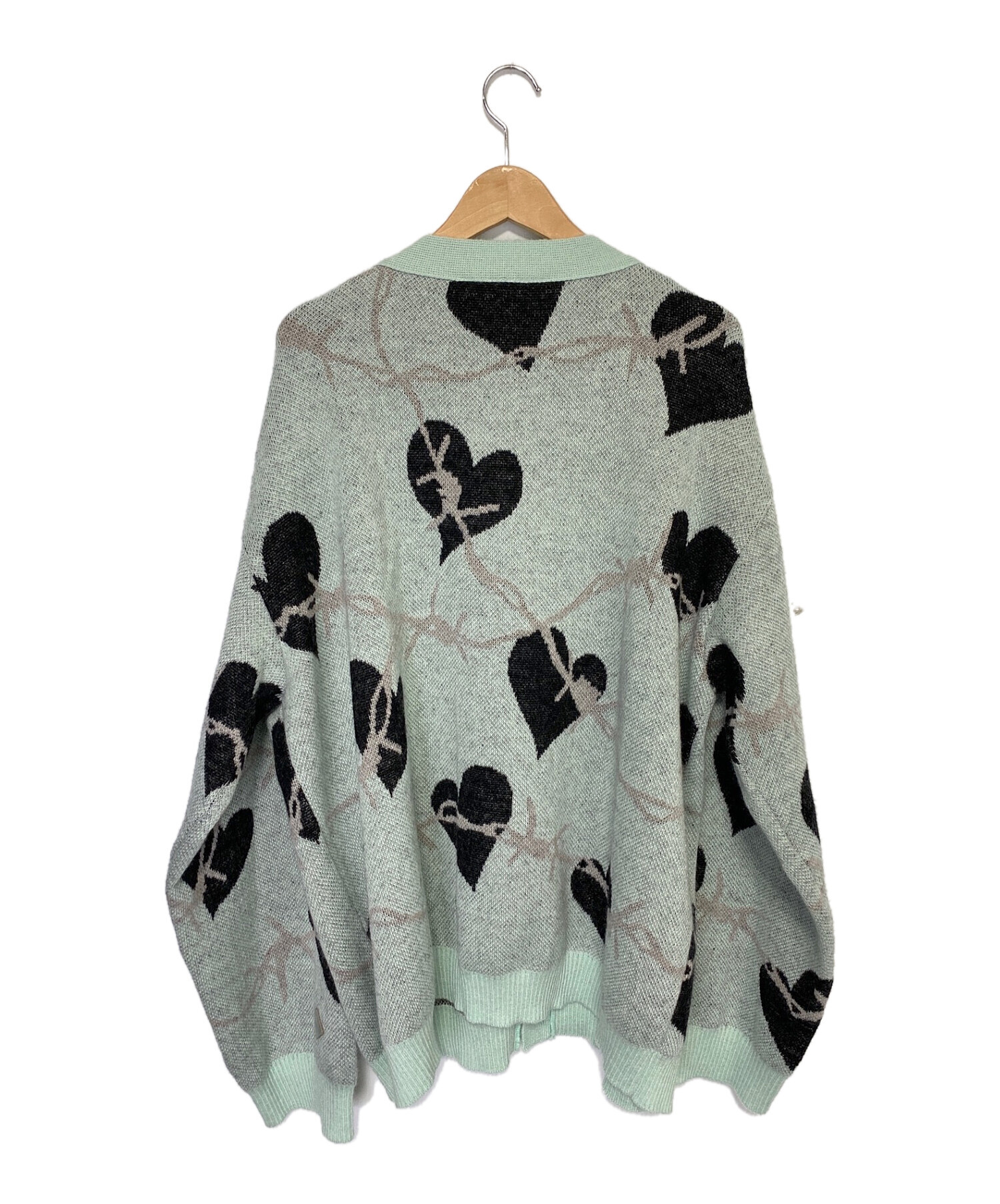 el conductorh (コンダクター) Mohair Knit Hearts Cardigan ターコイズブルー サイズ:2