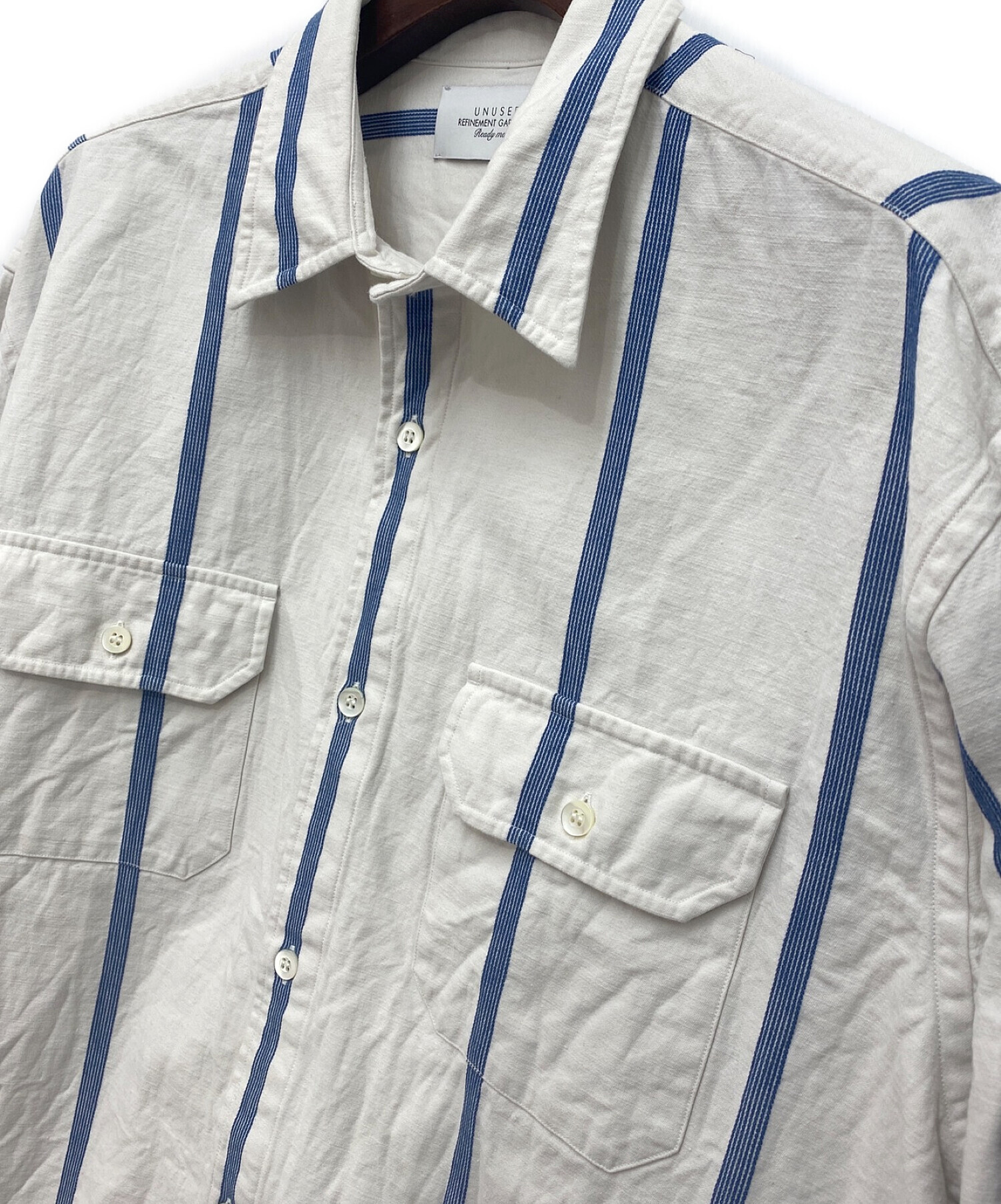 UNUSED (アンユーズド) 21SS US1998 STRIPE SHIRT ホワイト サイズ:3