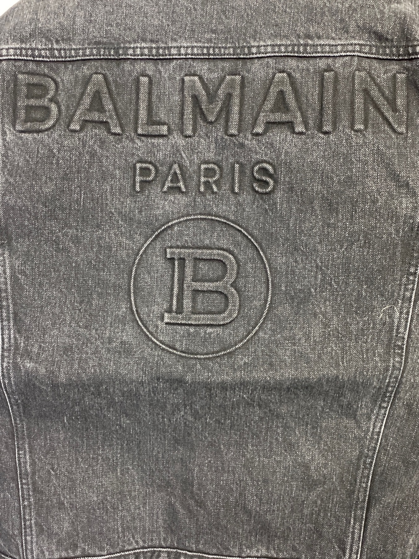 中古・古着通販】BALMAIN (バルマン) エンボスロゴ バイカーデニムジャケット ブラック サイズ:50｜ブランド・古着通販  トレファク公式【TREFAC FASHION】スマホサイト