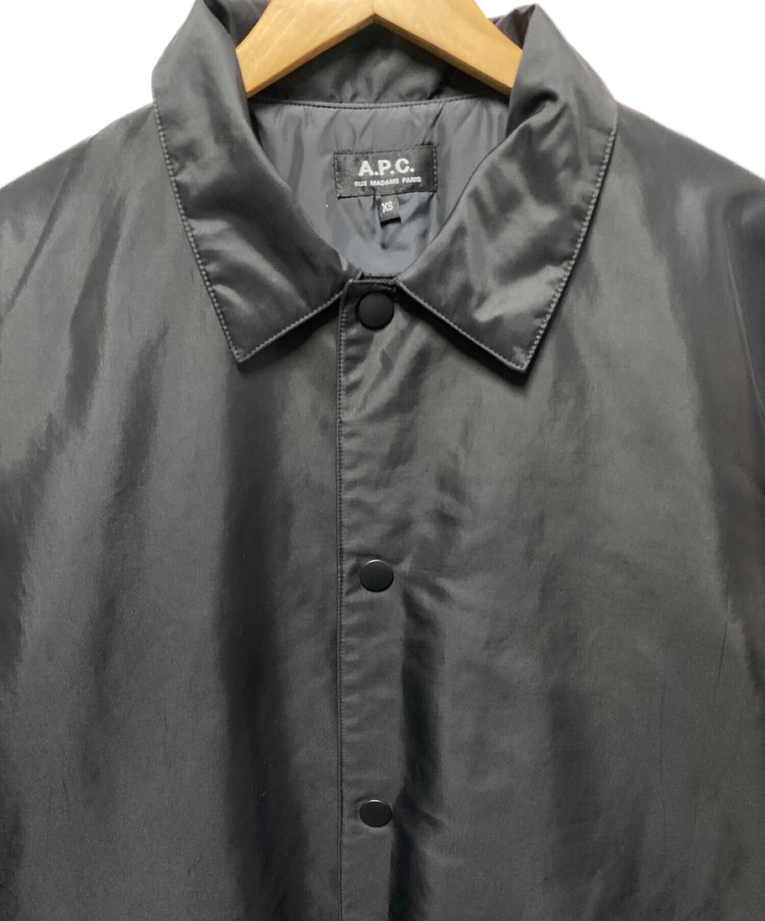 中古・古着通販】A.P.C. (アーペーセー) 中綿ナイロンコート ブラック