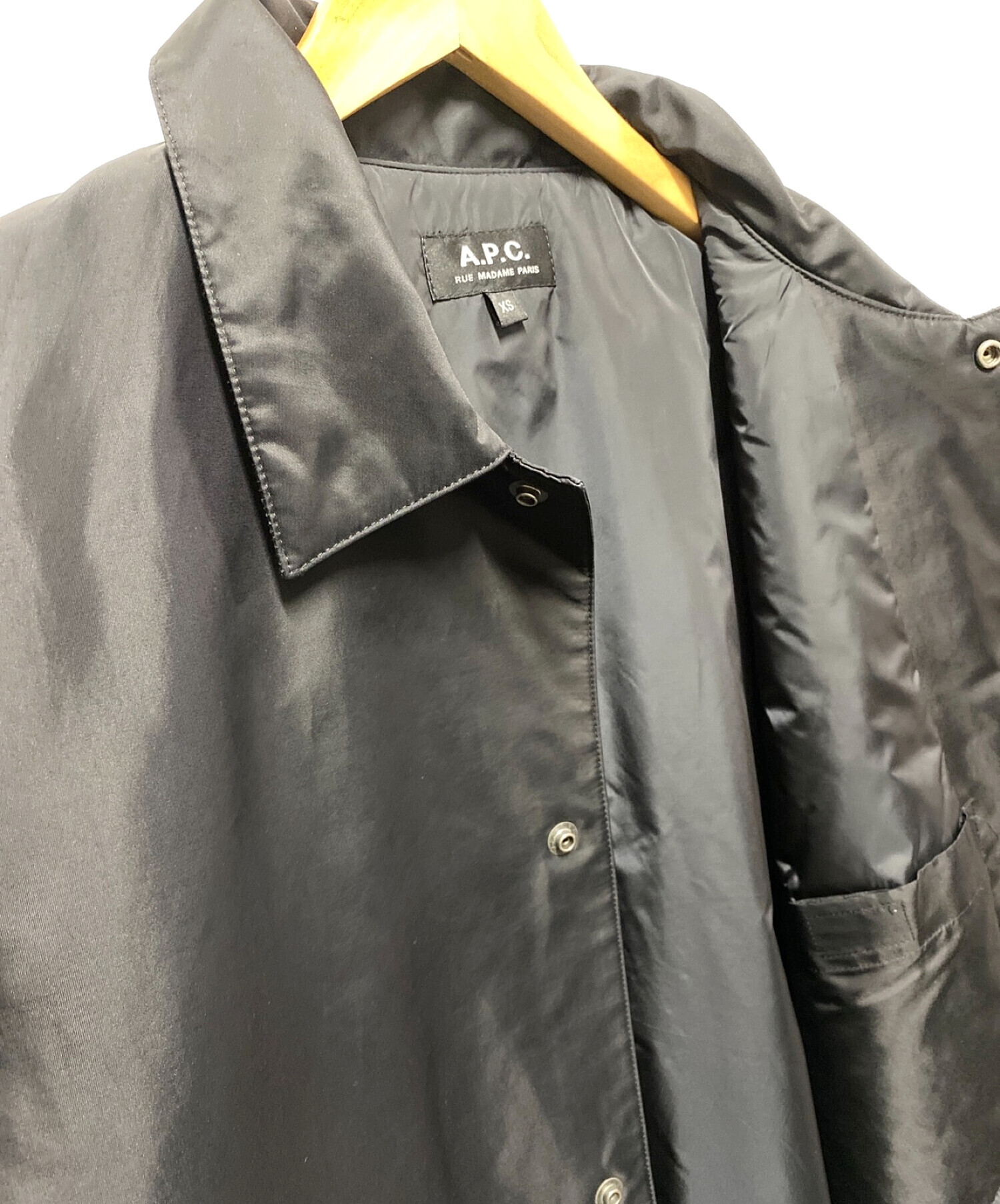 中古・古着通販】A.P.C. (アーペーセー) 中綿ナイロンコート ブラック