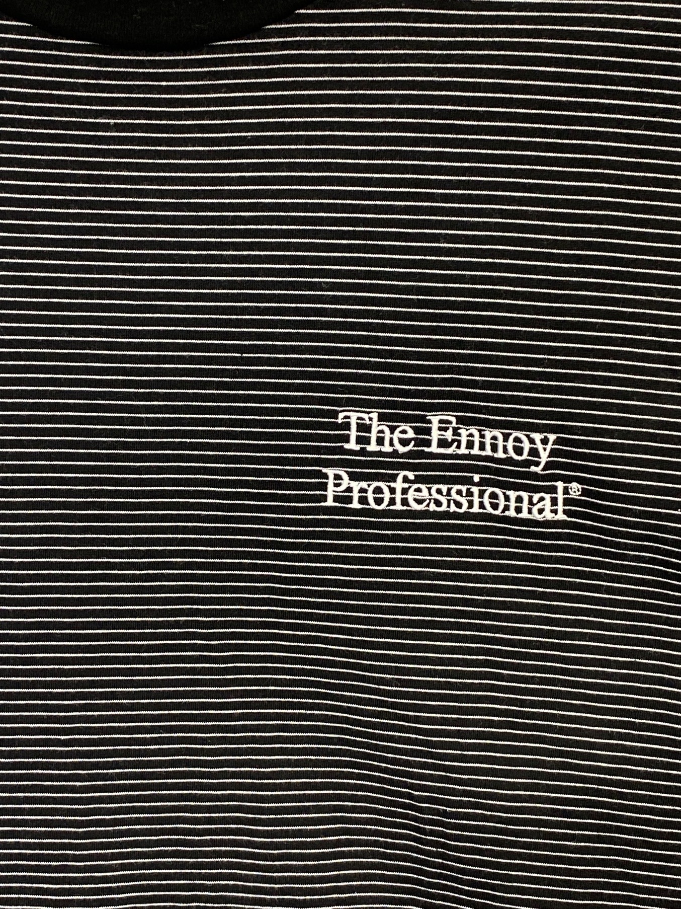 中古・古着通販】ENNOY (エンノイ) ボーダーTシャツ ブラック サイズ