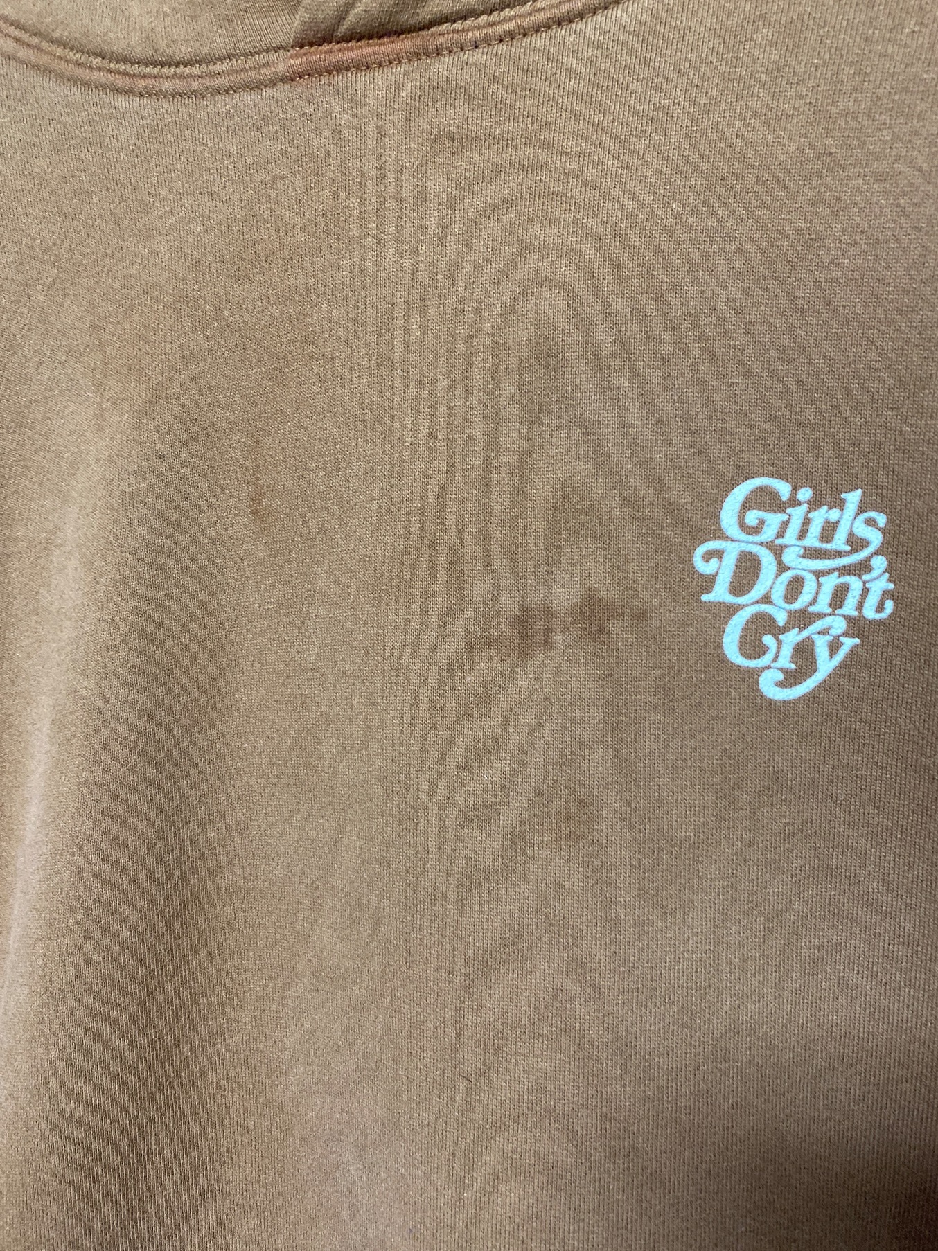 GIRLS DON'T CRY (ガールズドントクライ) Girls Don't Cry Logo Hoodie ブラウン サイズ:XL