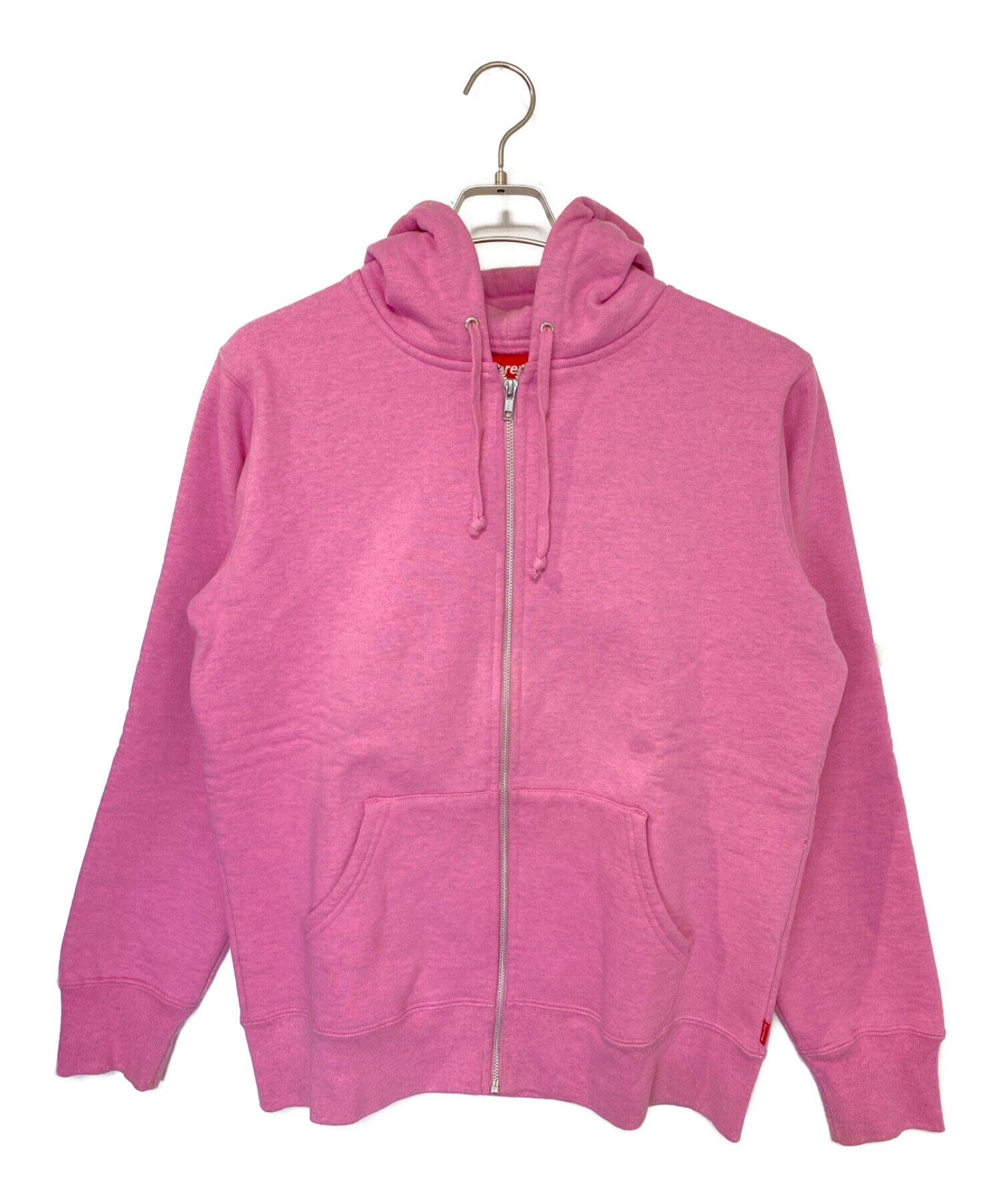 SUPREME (シュプリーム) Felt Hood Logo Zip Up Sweat ピンク サイズ:Ｍ