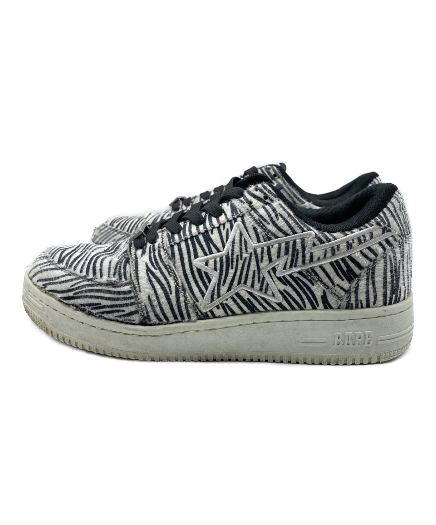 BAPESTA (ベイプスタ) ZEBRA BAPE STA LOW ホワイト×ブラック サイズ:28.5cm (US 10.5)