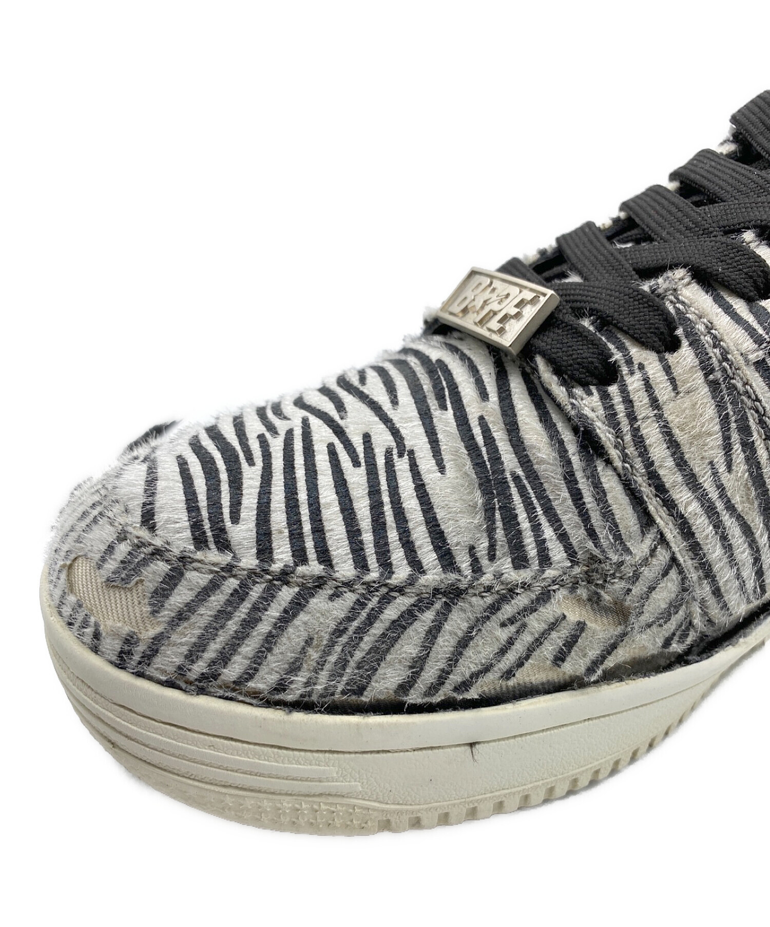 BAPESTA (ベイプスタ) ZEBRA BAPE STA LOW ホワイト×ブラック サイズ:28.5cm (US 10.5)