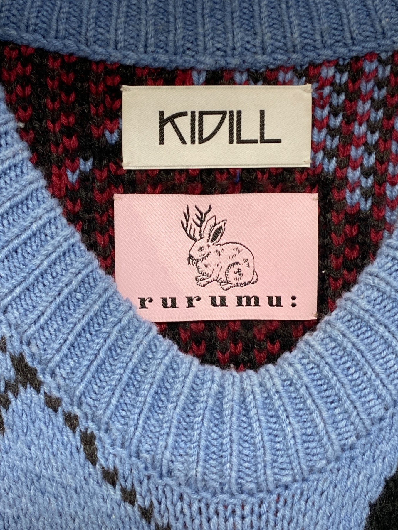 中古・古着通販】KIDILL (キディル) Destroy Argyle Tartan Pullover Knit ブルー サイズ:FREE｜ブランド・古着通販  トレファク公式【TREFAC FASHION】スマホサイト