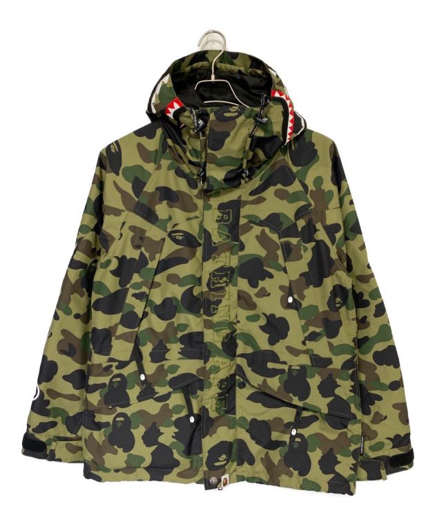 A BATHING APE (ア ベイシング エイプ) 1stカモシャークマウンテンパーカー グリーン サイズ:L