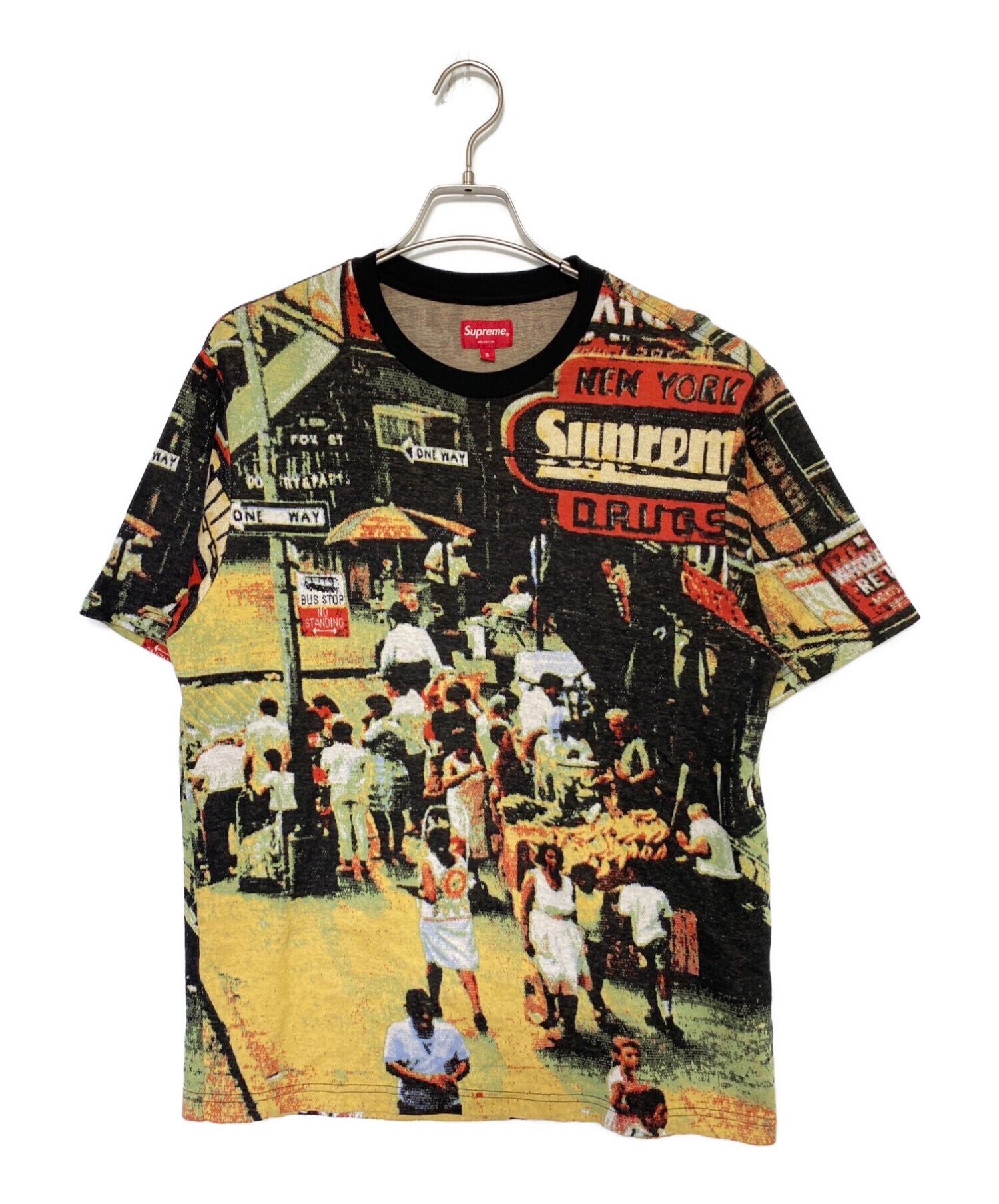 SUPREME (シュプリーム) Street Scene Jacquard S/S Top ブラック×ベージュ サイズ:S