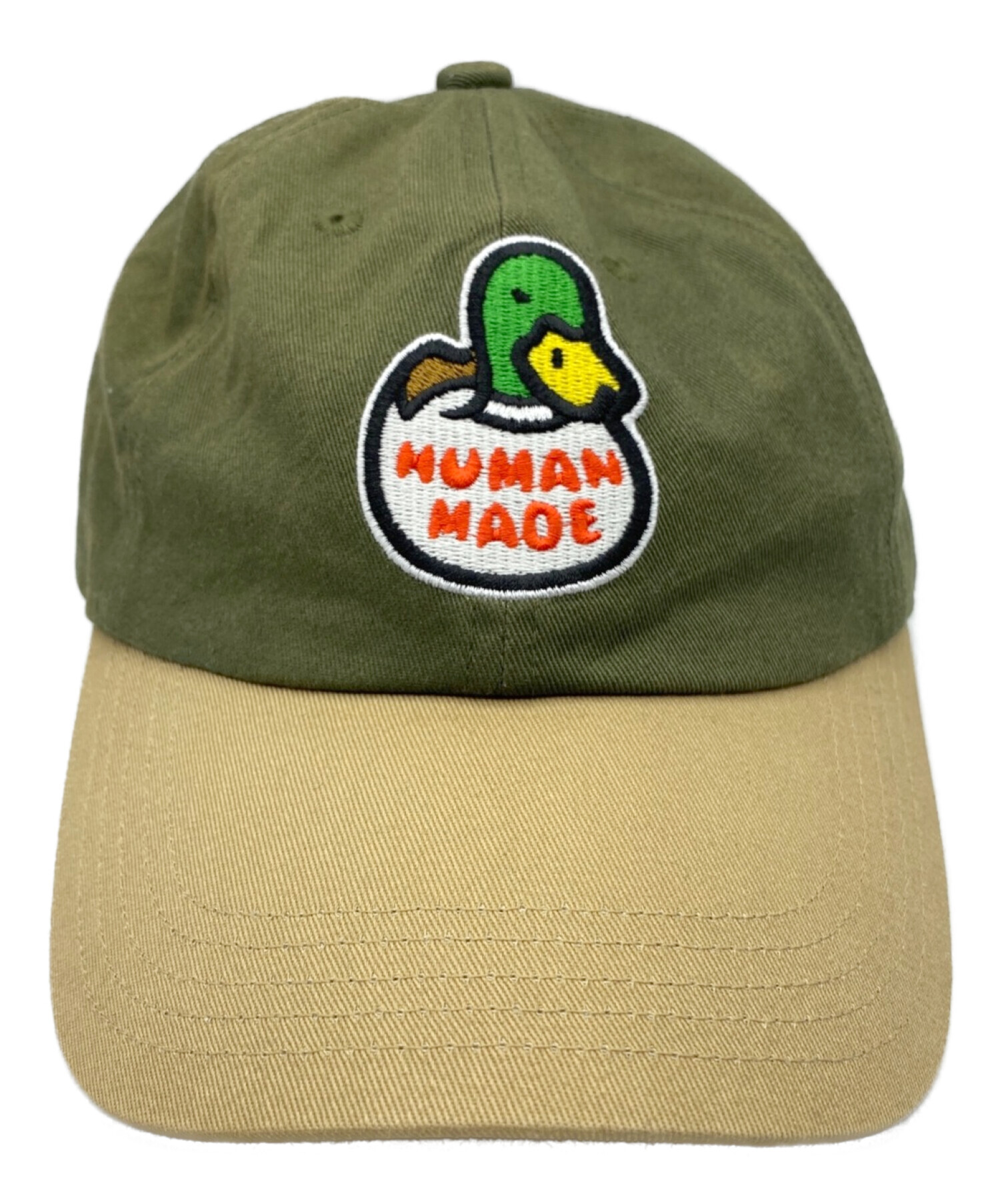 HUMAN MADE (ヒューマンメイド) 6 Panel Twill Cap グリーン×カーキ サイズ:-