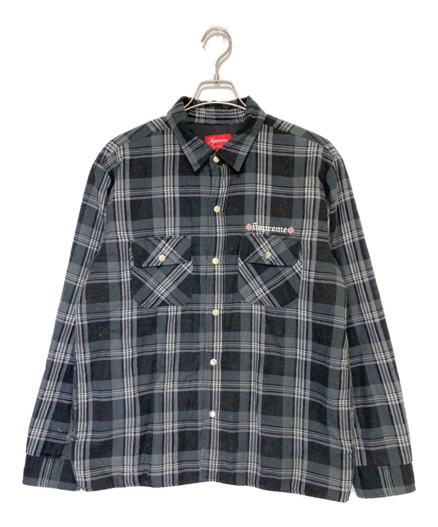 Supreme Quilted Flannel Shirt シュプリーム　M