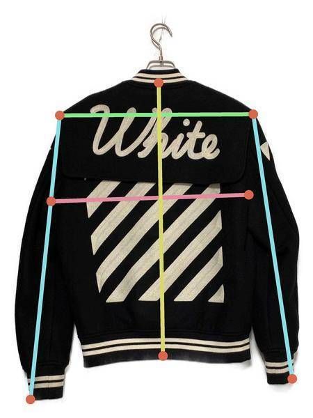 中古・古着通販】OFFWHITE (オフホワイト) スタジャン ブラック サイズ