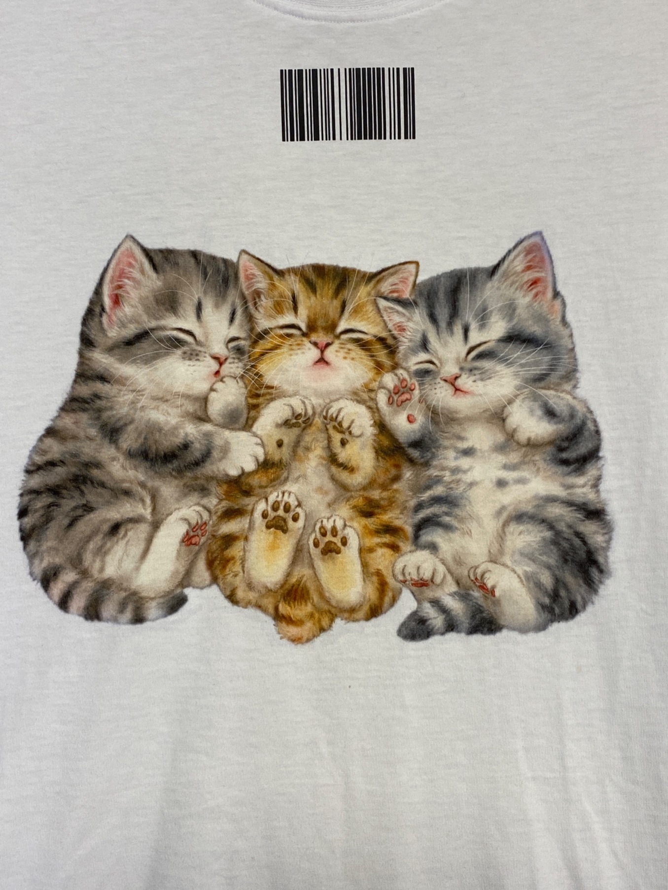 【新品未使用】vtmnts cute cat T shirt 猫 TシャツカラーホワイトWhite