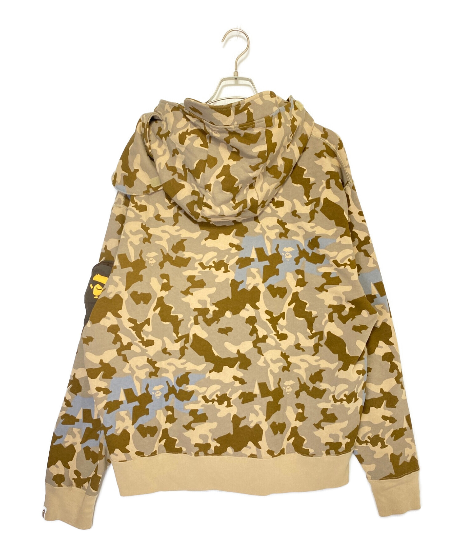 A BATHING APE (ア ベイシング エイプ) SAND CAMO MILITARY RELAXED FIT FULL ZIP MASK  HOODIE カーキ サイズ:XL