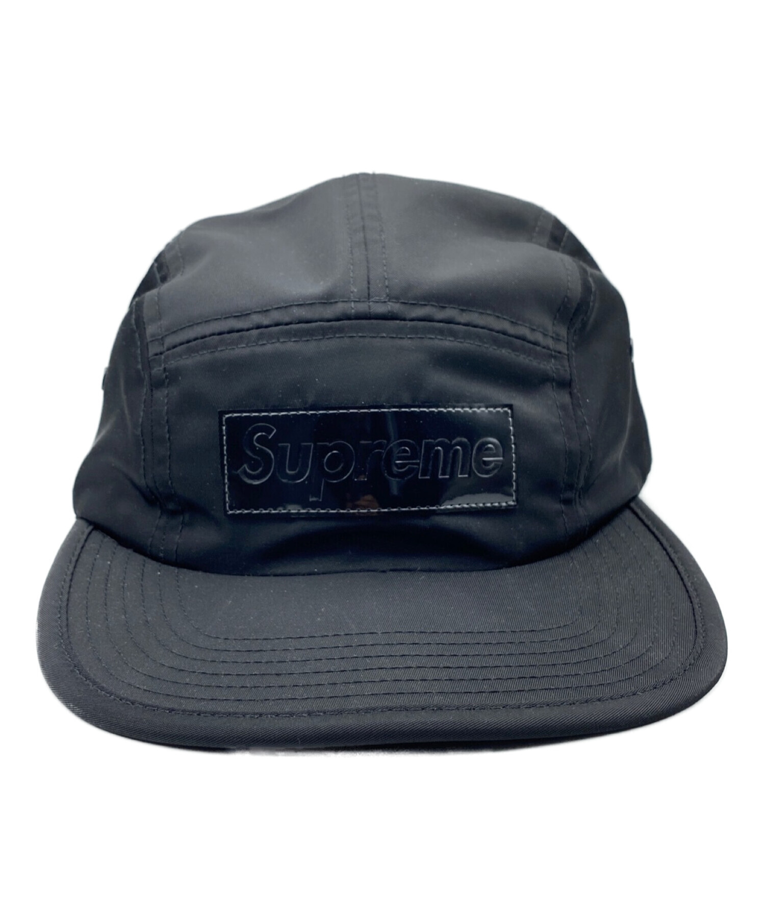 SUPREME (シュプリーム) Patent Leather Patch Camp Cap ブラック サイズ:-