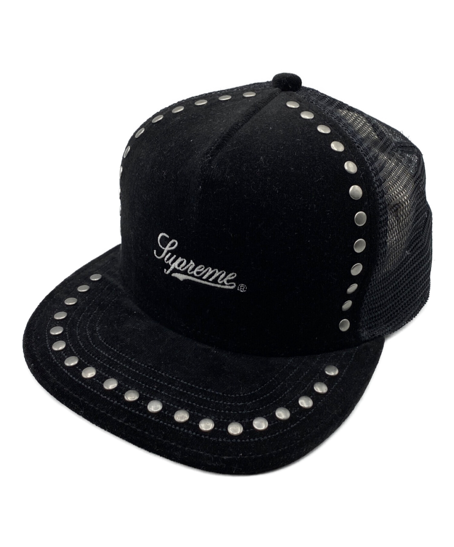 SUPREME (シュプリーム) Studded Velvet Mesh Back 5-Panel cap ブラック サイズ:-