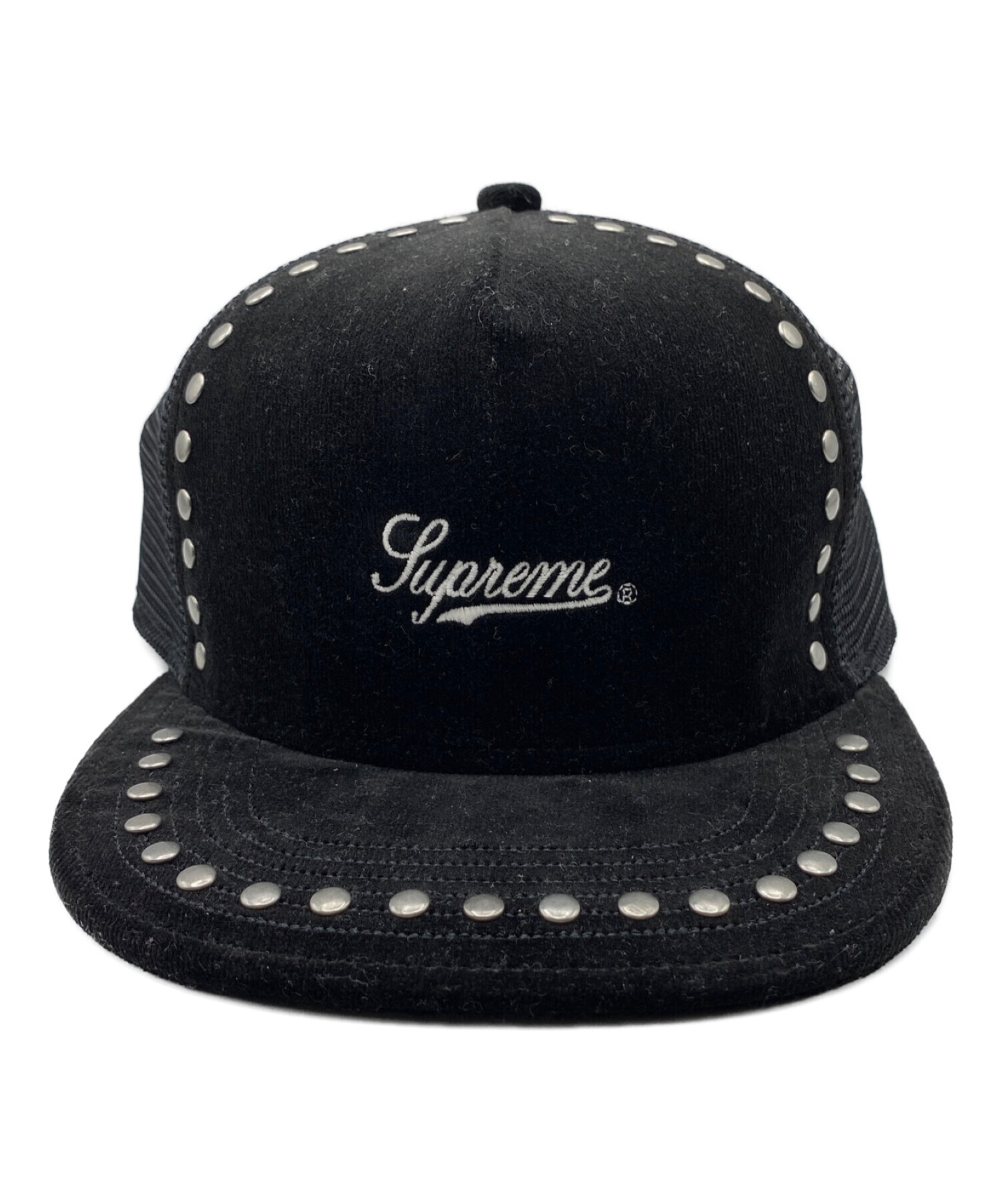 SUPREME (シュプリーム) Studded Velvet Mesh Back 5-Panel cap ブラック サイズ:-