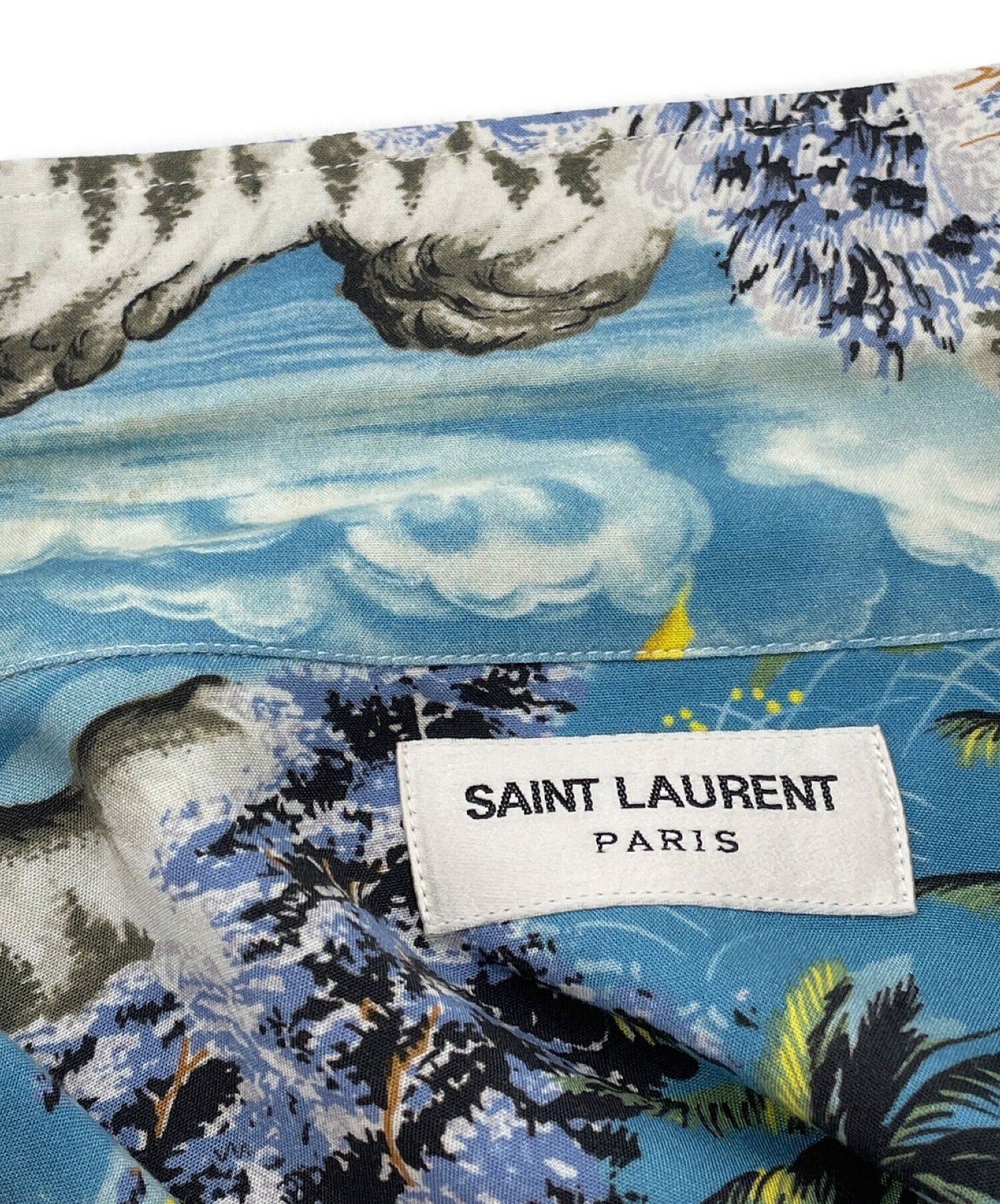 Saint Laurent Paris (サンローランパリ) アロハシャツ スカイブルー サイズ:41