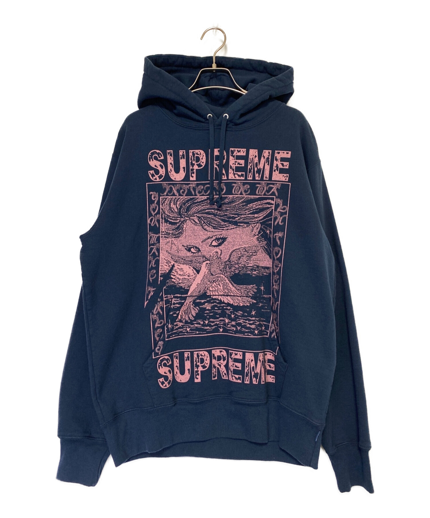 SUPREME (シュプリーム) Doves Hooded Sweatshirt ネイビー サイズ:L