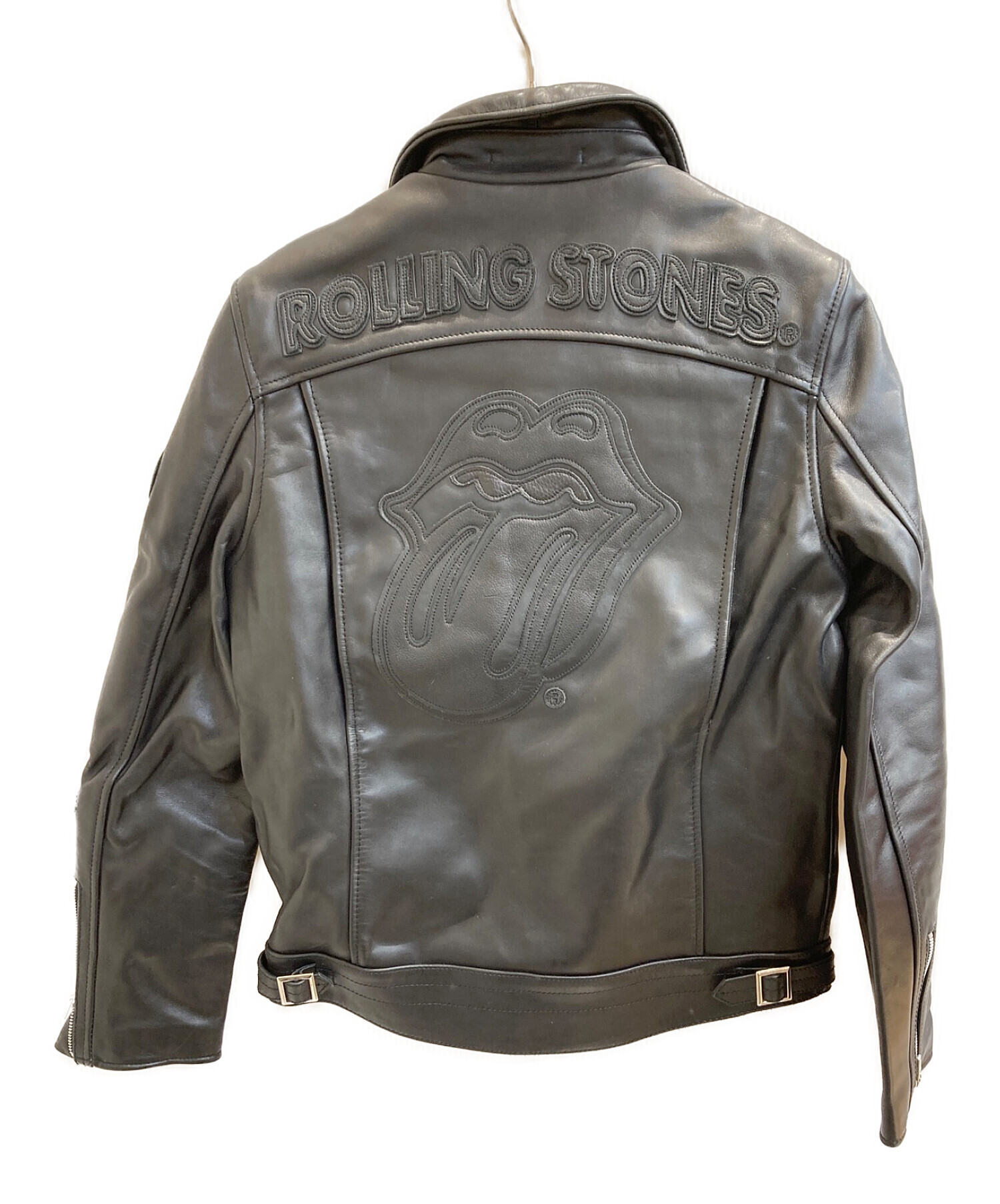 The Rolling Stones×JACKROSE (ローリングストーンズ × ジャックローズ) ダブルライダースジャケット ブラック サイズ:4