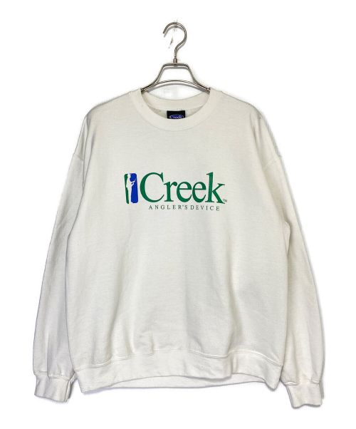 レアカラー Creek クリーク ロゴ クルーネック スウェット ブルー XL