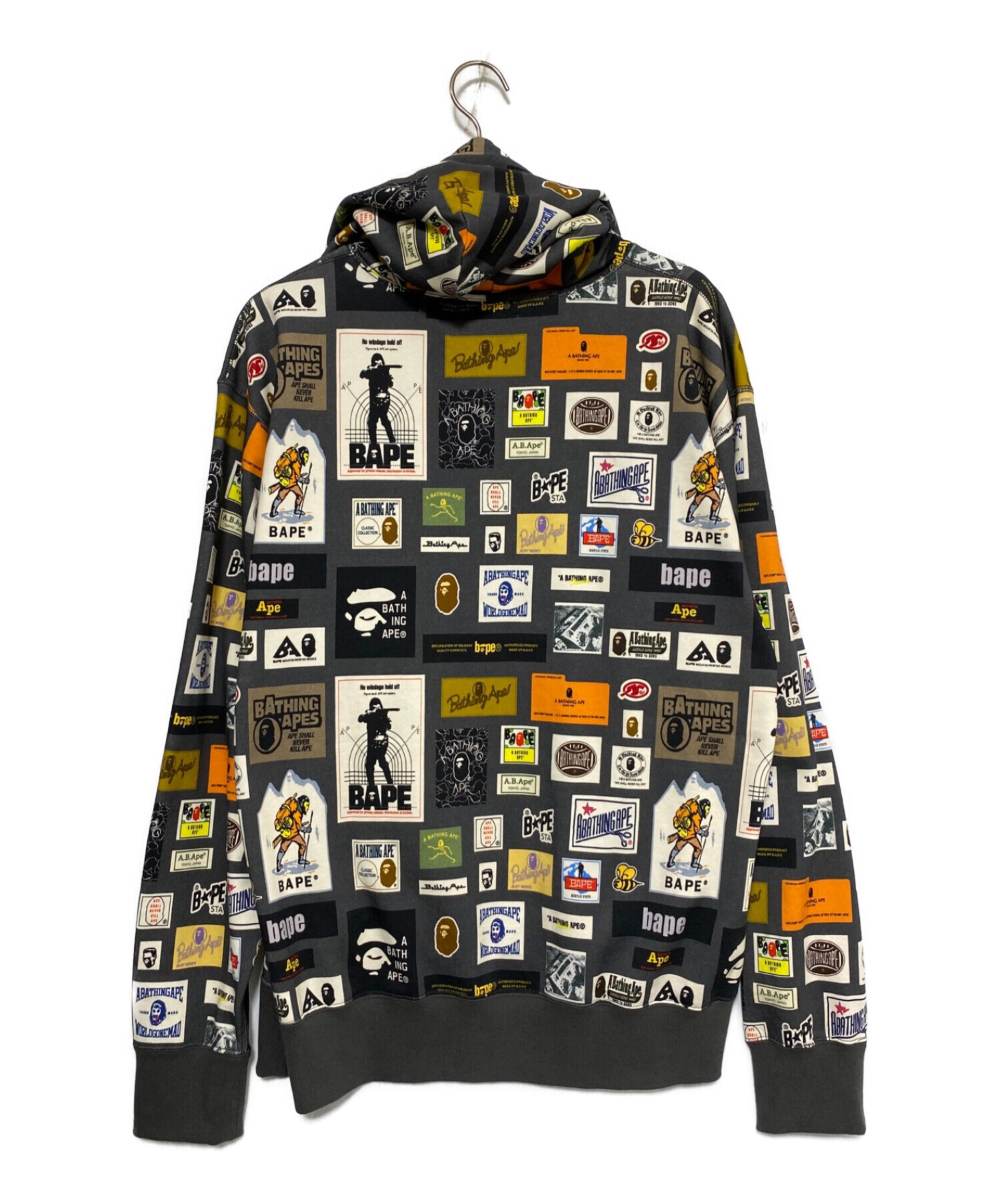 A BATHING APE (ア ベイシング エイプ) MULTI LABEL RELAXED FIT PULLOVER HOODIE サイズ:XL