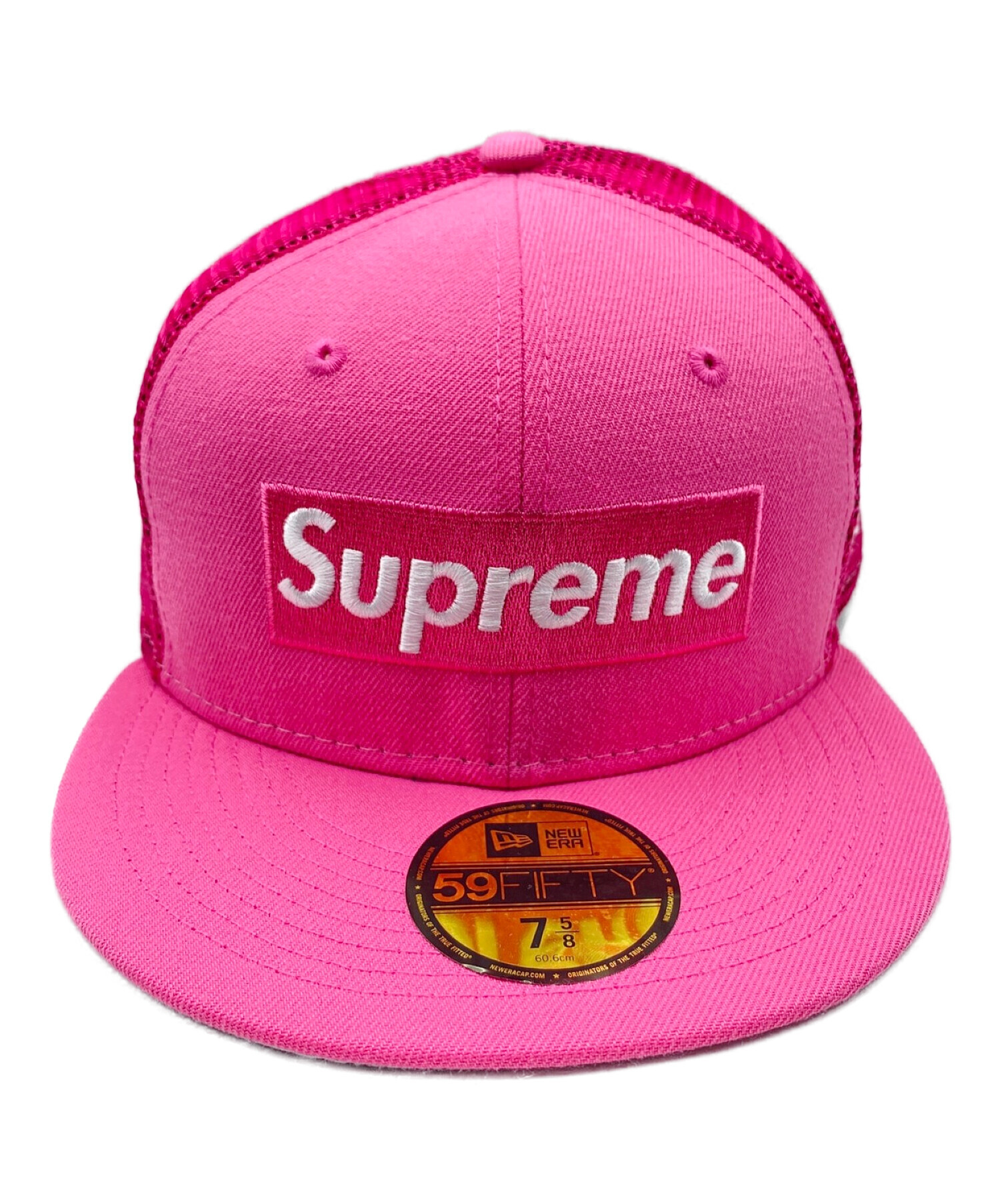 SUPREME (シュプリーム) Box Logo Mesh Back New Era Cap ピンク サイズ:7 5/8