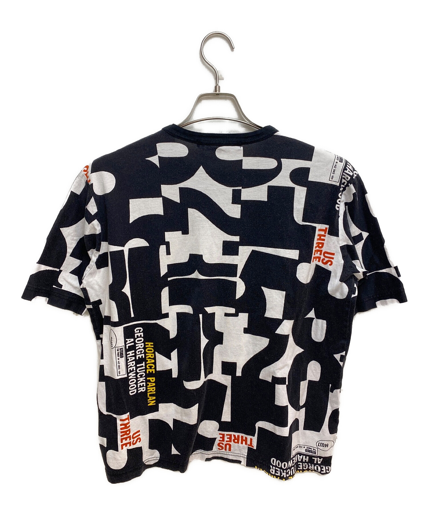 COMME des GARCONS JUNYA WATANABE MAN (コムデギャルソンジュンヤワタナベマン) 綿天竺プリントTシャツ ブラック  サイズ:L