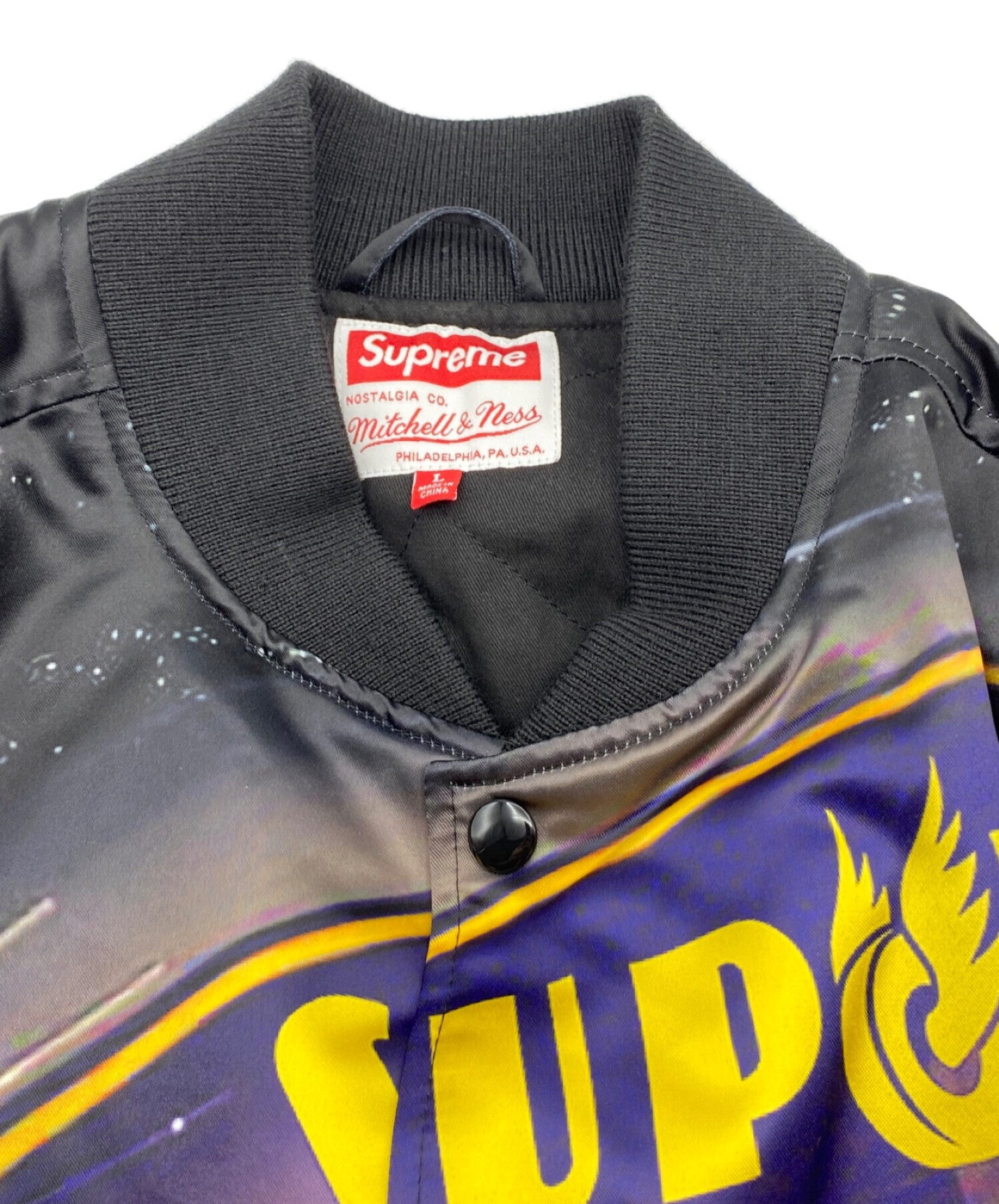 SUPREME (シュプリーム) Stadium Satin Varsity Jacket ブラック サイズ:L