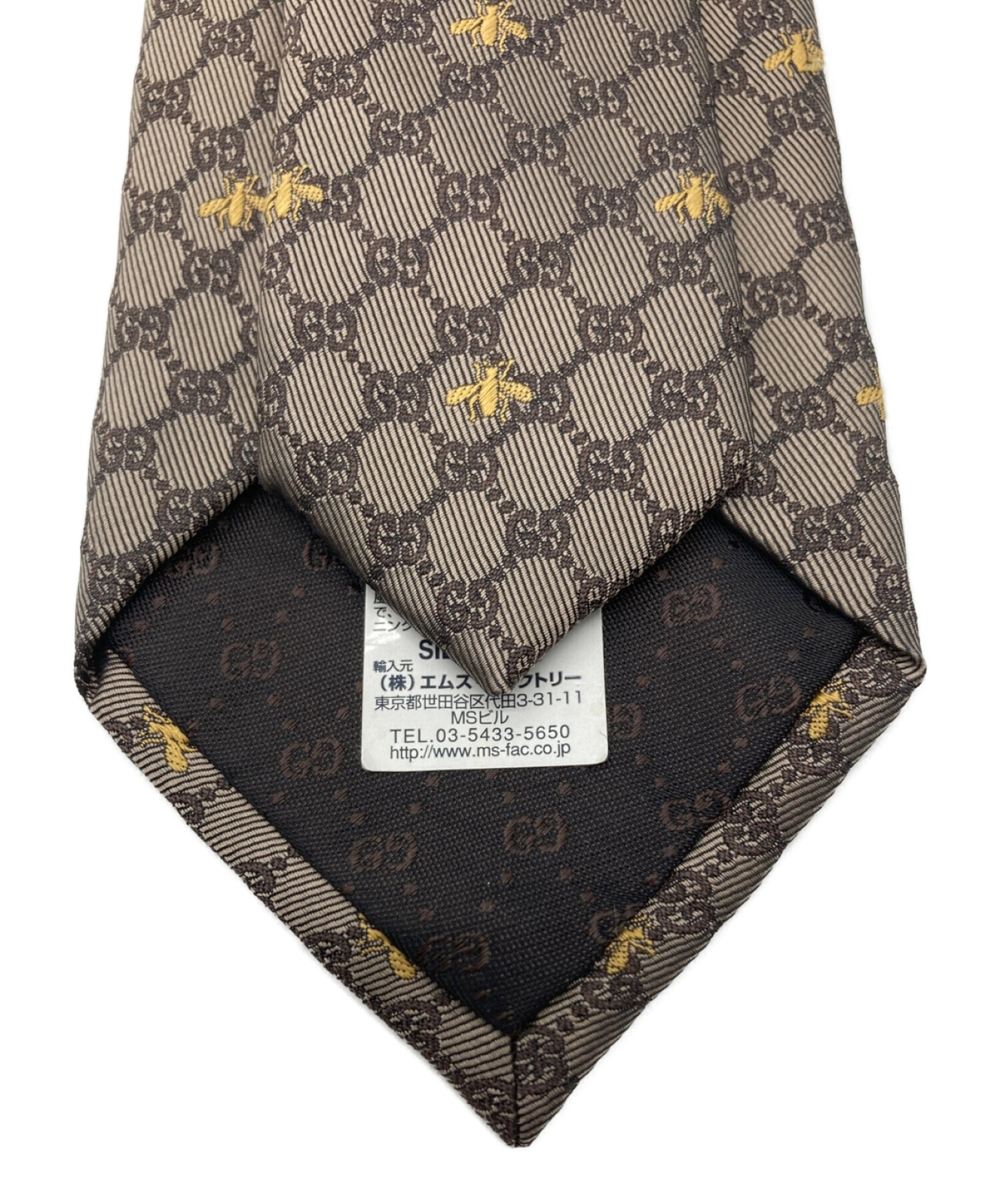 中古・古着通販】GUCCI (グッチ) ネクタイ ブラウン サイズ:148×7(cm