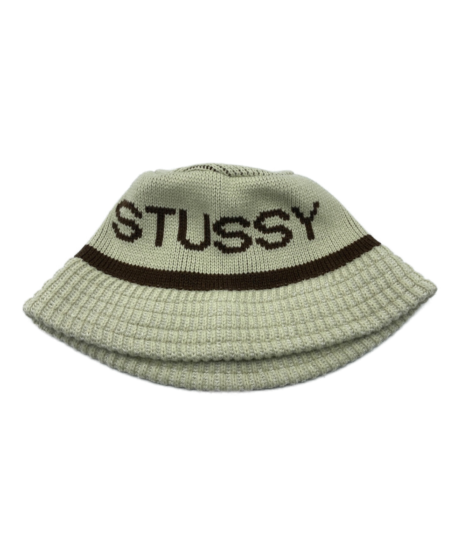 STUSSY (ステューシー) JACQUARD KNIT BUCKET HAT ベージュ サイズ:L/XL