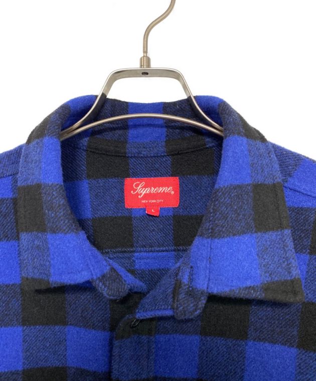 SUPREME (シュプリーム) 1-800 Buffalo Plaid Shirt ブラック×ブルー サイズ:L