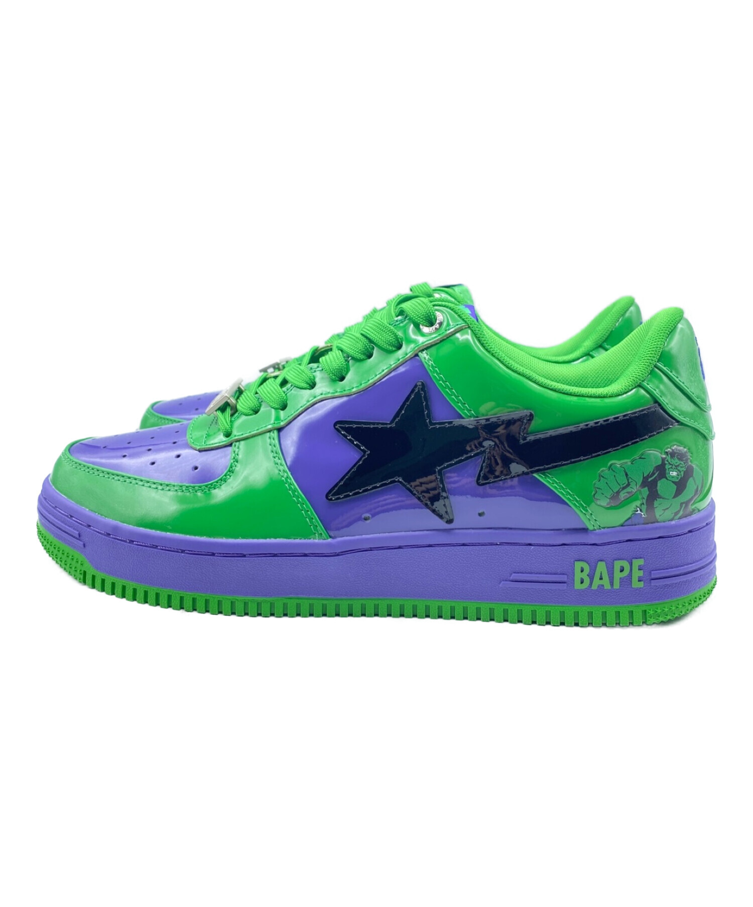 A BATHING APE (アベイシングエイプ) HULK BAPE STA パープル×グリーン サイズ:28cm (US10)