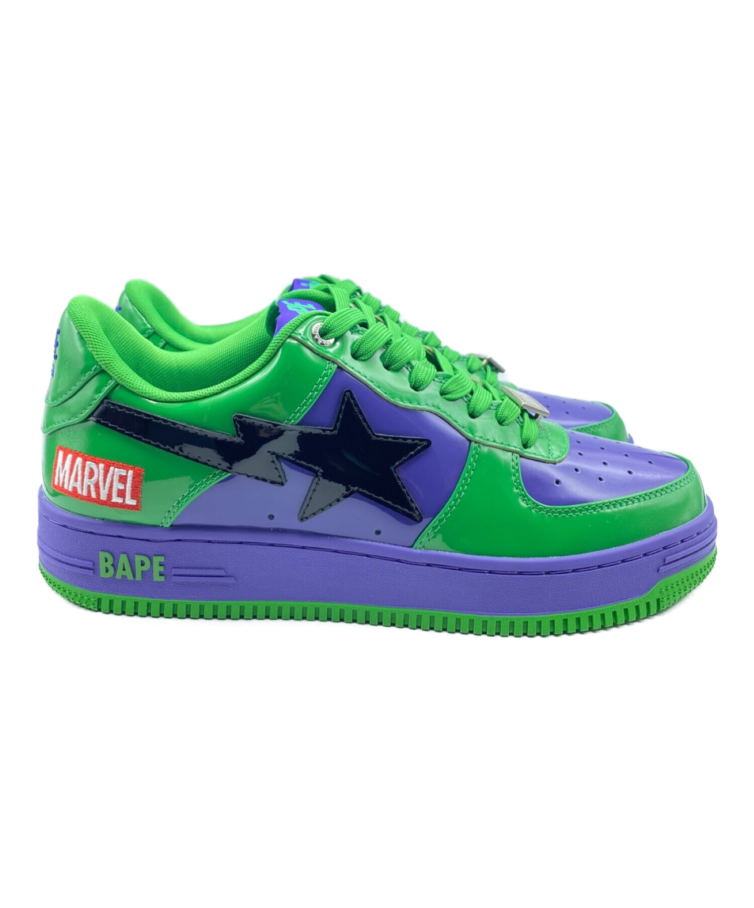 A BATHING APE (アベイシングエイプ) HULK BAPE STA パープル×グリーン サイズ:28cm (US10)