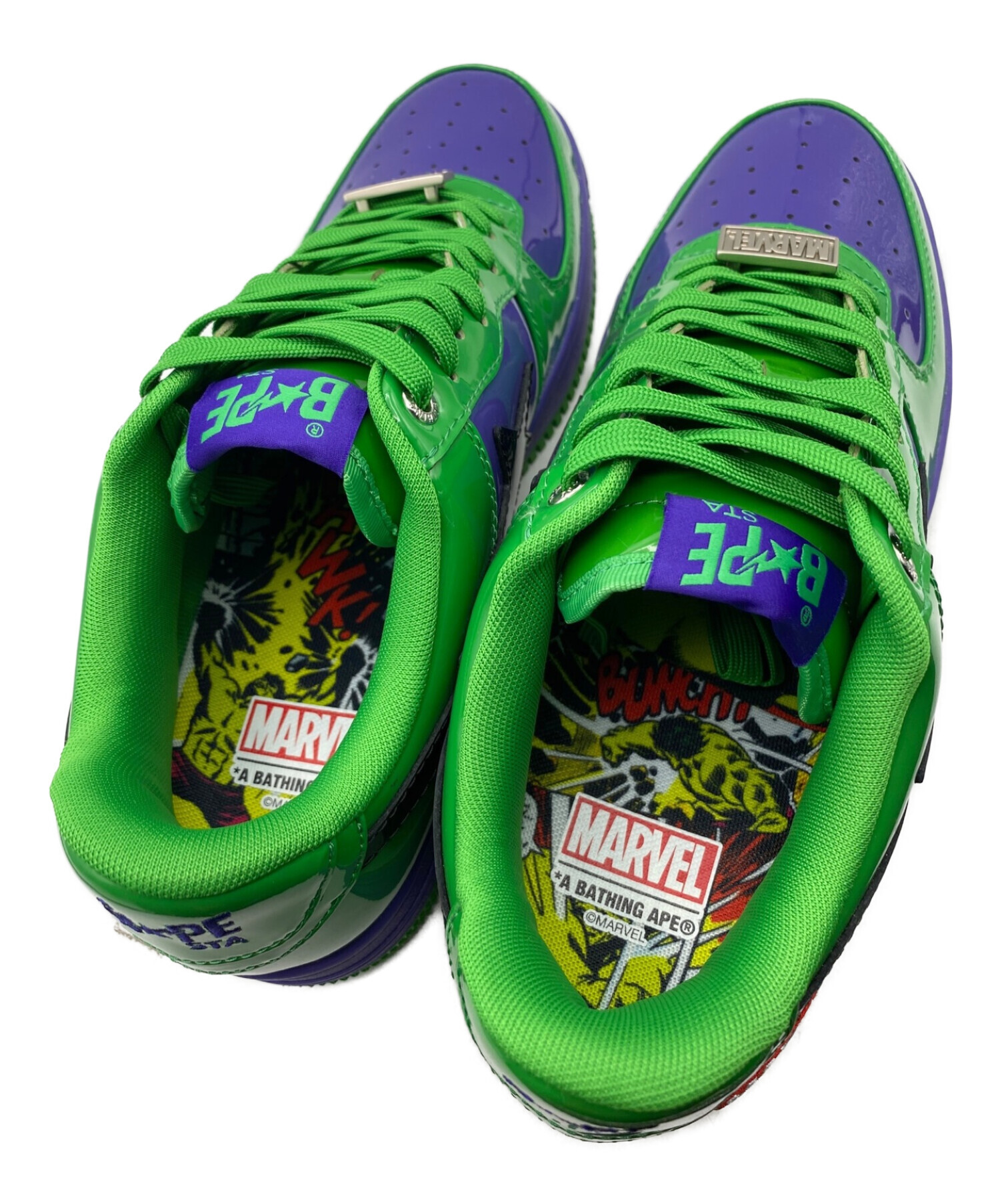 A BATHING APE (アベイシングエイプ) HULK BAPE STA パープル×グリーン サイズ:28cm (US10)