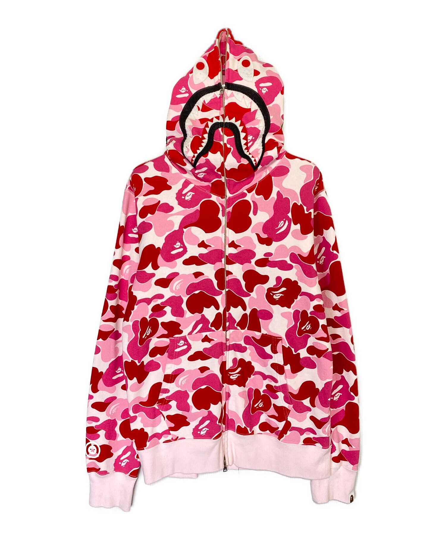 ギャルソンBAPE ABC CAMO SHARK HOODIE PINK L