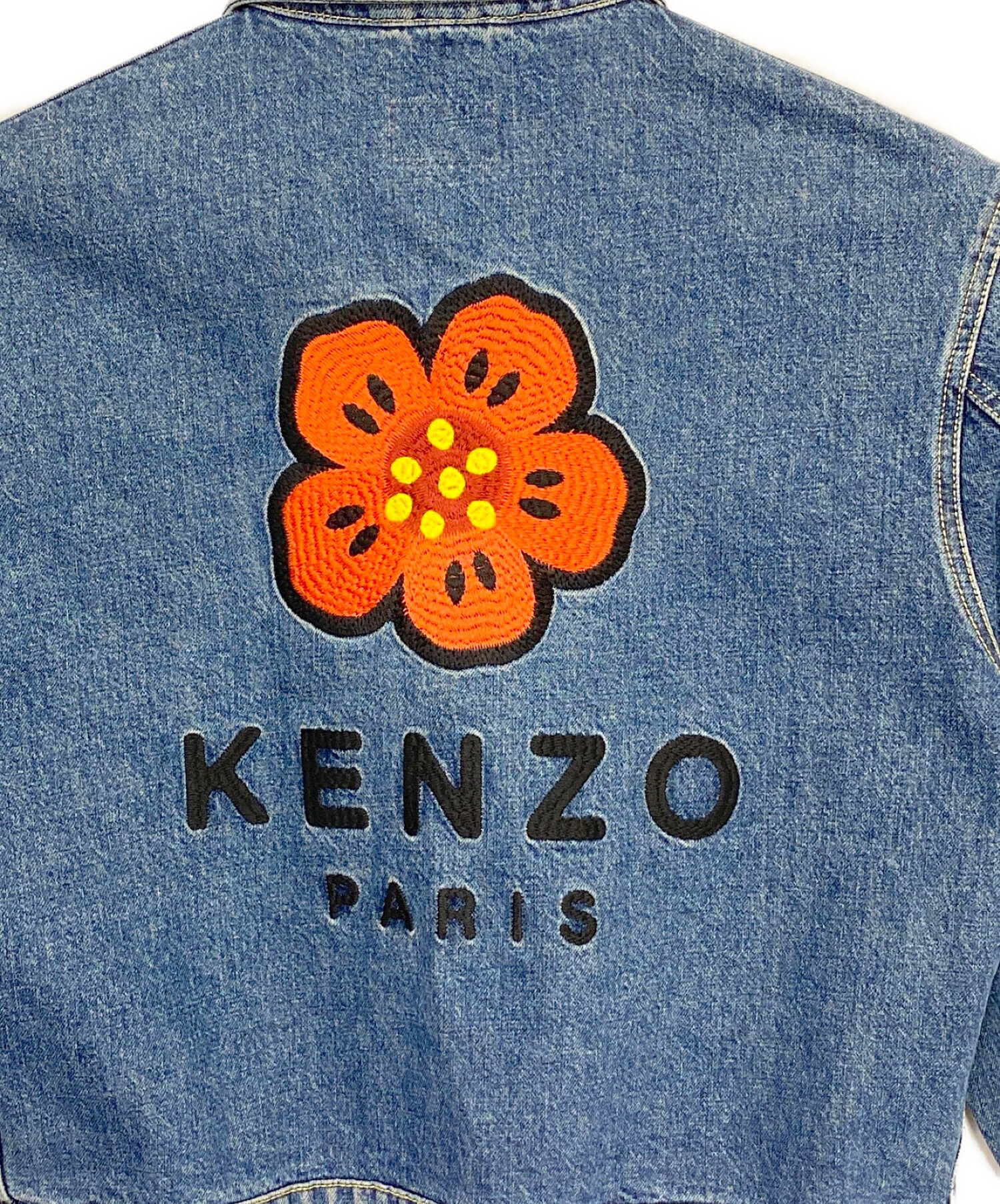 KENZO (ケンゾー) Boke Flower Embroidered Denim Trucker Jacket インディゴ サイズ:L