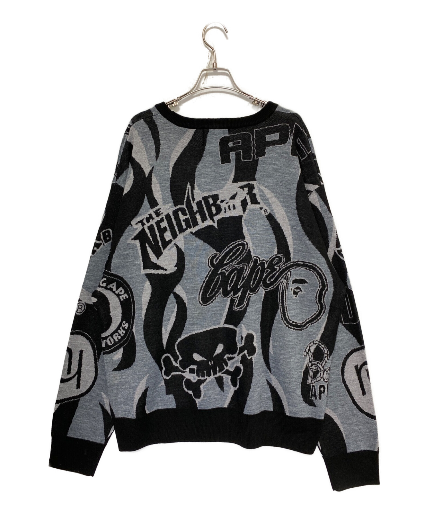 A BATHING APE (アベイシングエイプ) RELAXED FIT KNIT ブラック サイズ:XL 未使用品